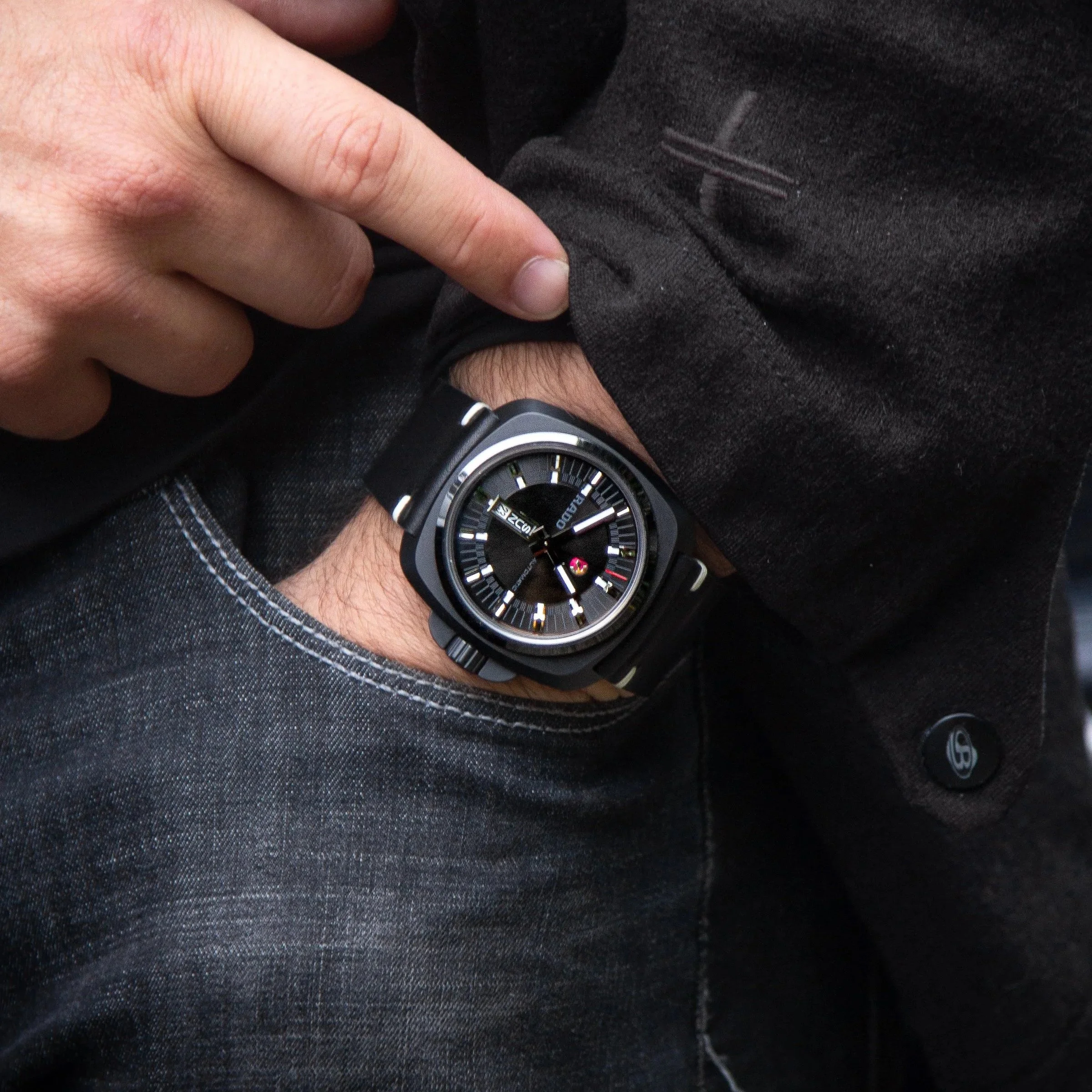 Black Vintage Leather for the Rado HyperChrome Ceramic