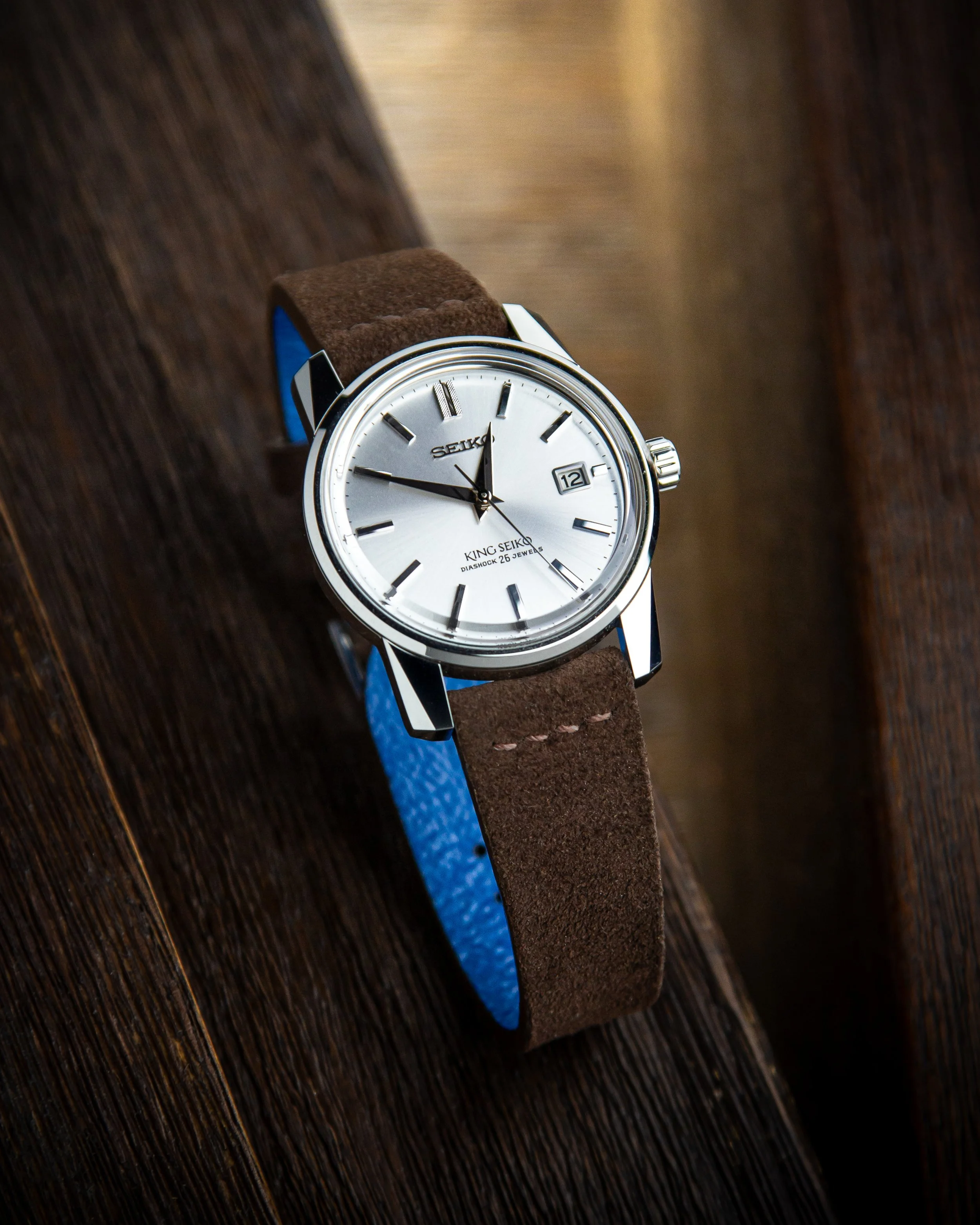 Chocolate brown suede for the King Seiko