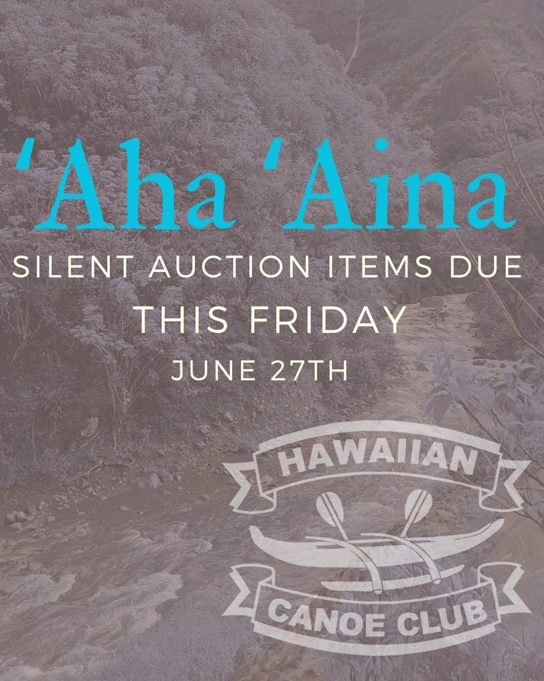 '⏰Aha 'Aina is just around the corner!⏰
Get your silent auction items in before its too late!
You can turn it in to the office!