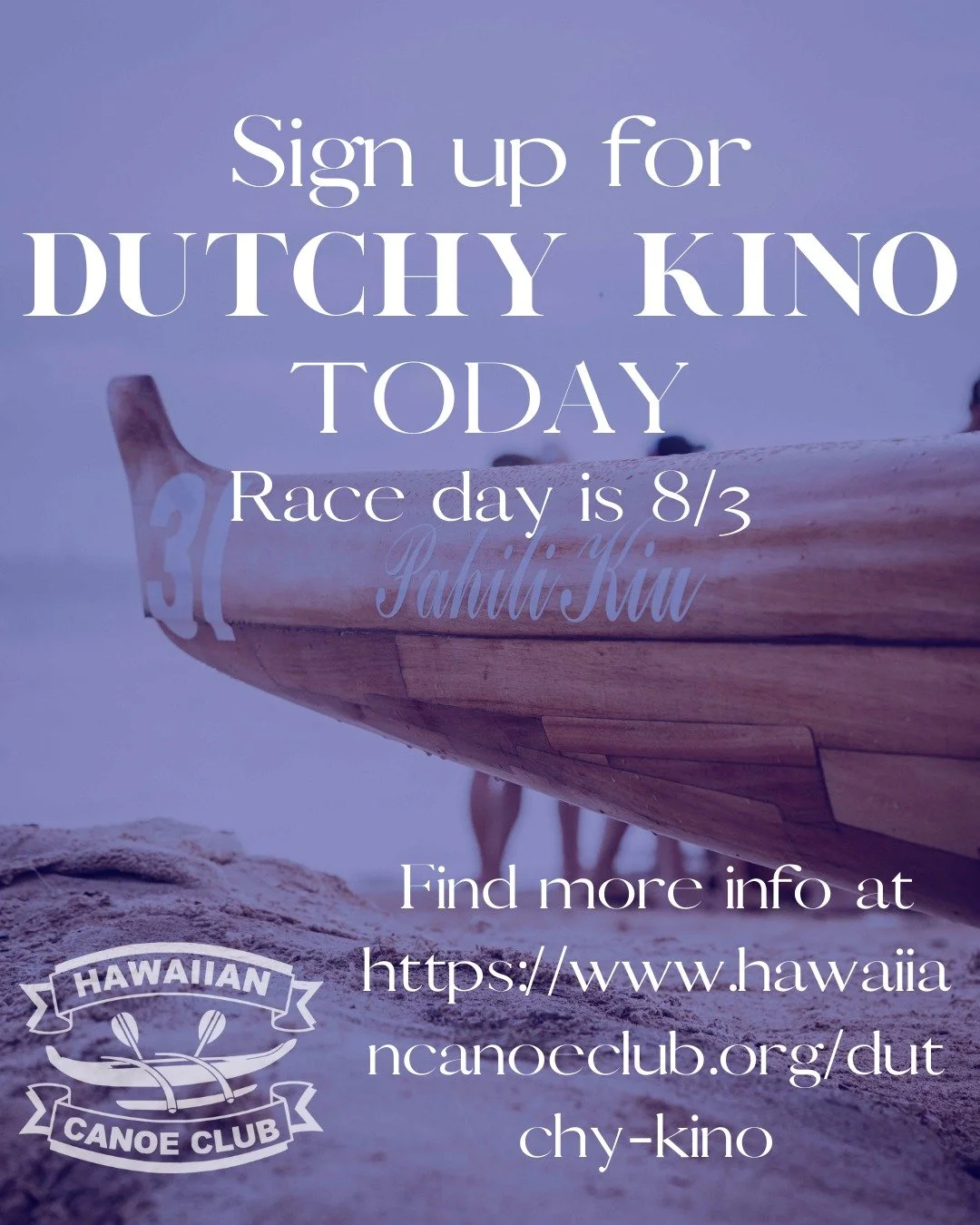 ⏰Race day is August 3rd!
Sign up for the Dutchy Kino Memorial Race today!
🌊Find out more at https://www.hawaiiancanoeclub.org/dutchy-kino🌊