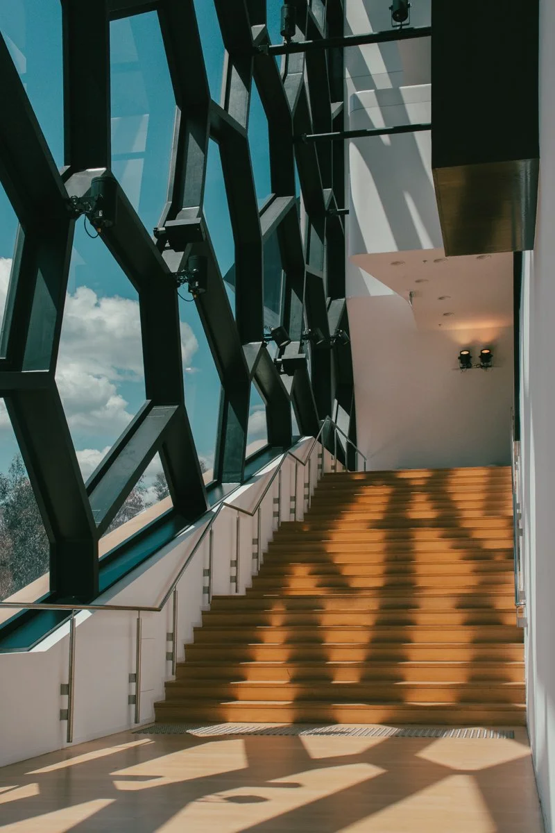 melbourne recital centre staircase and textured lighting