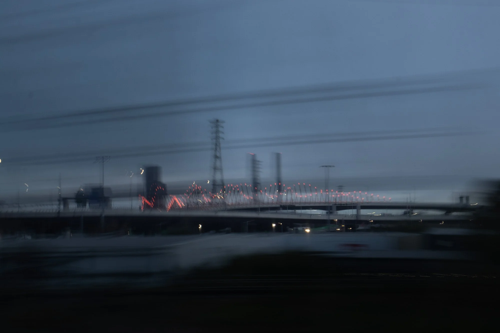 coming into the melbourne cbd blurred landscape