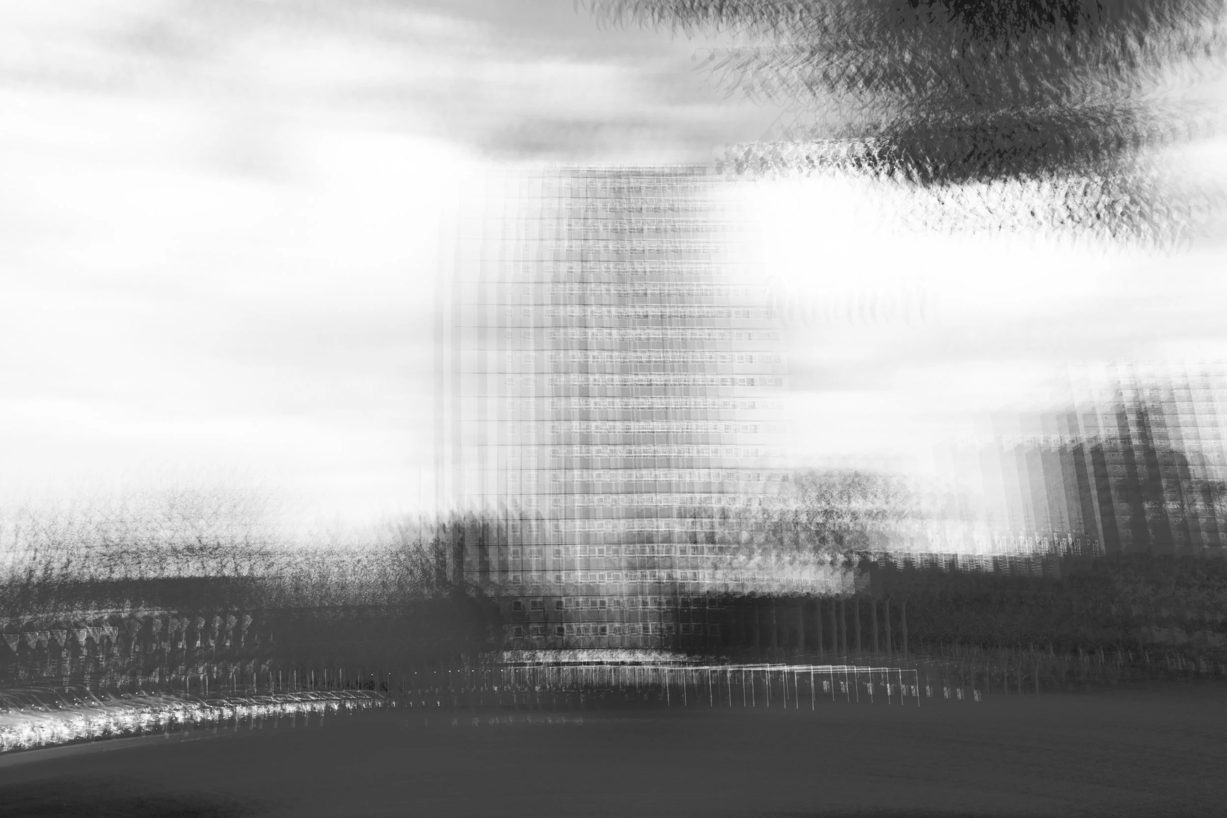 pep ventosa effect applied to black and white architecture photography