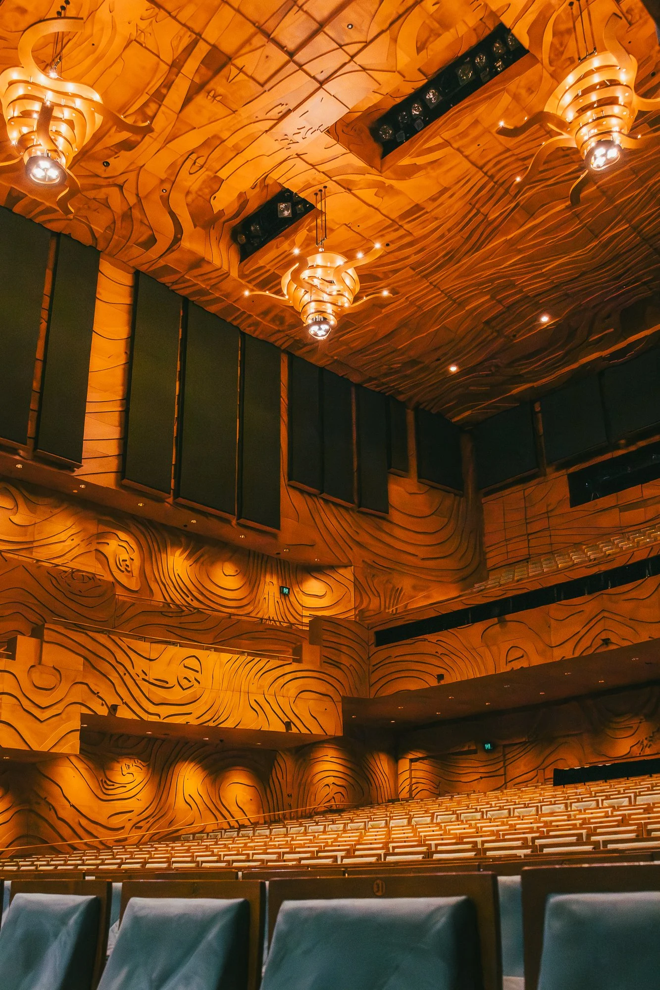 melbourne recital centre performance space seating and lighting fixtures