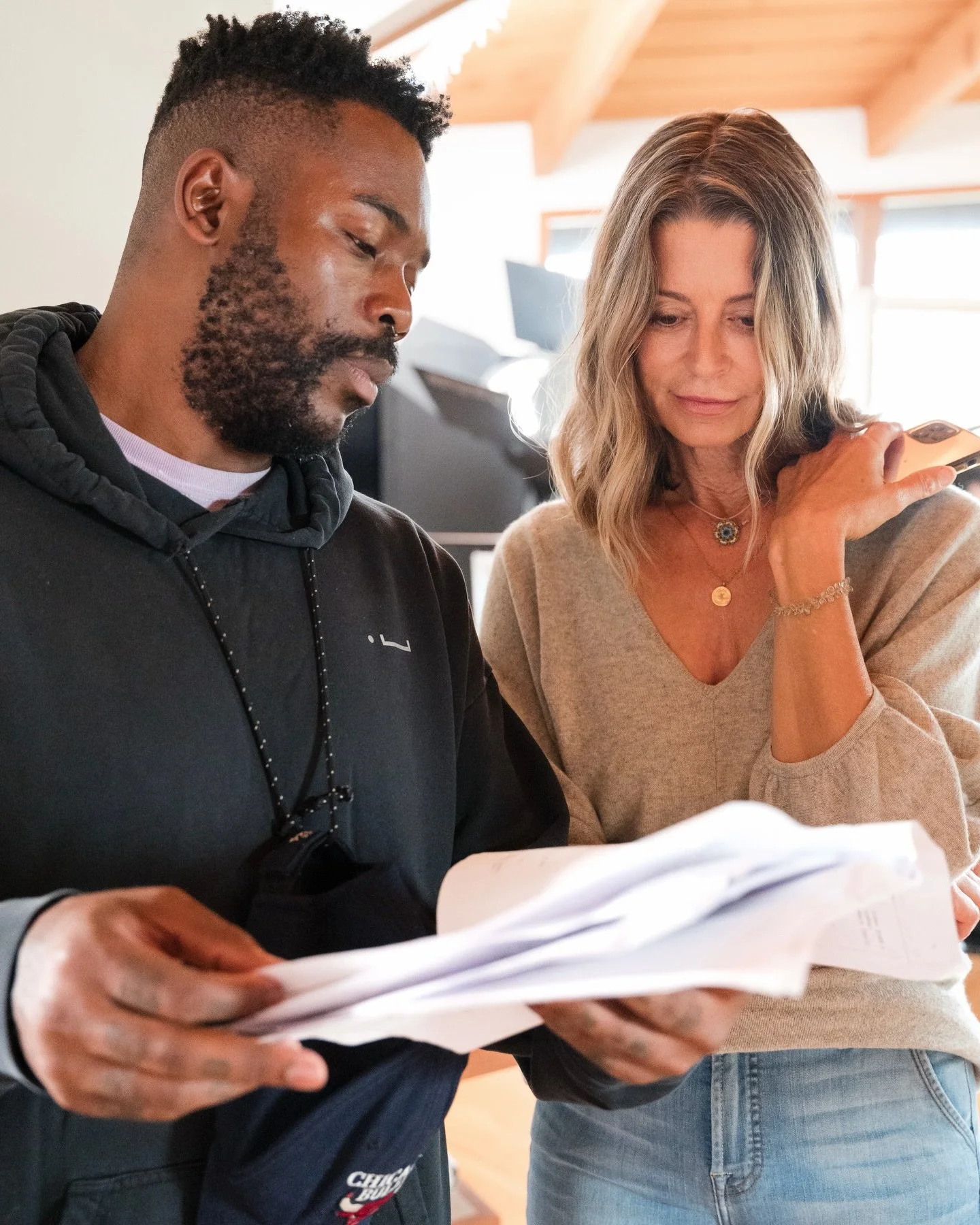 Photographed Anya Longwell @anyalongwell and Ransford Laryea @lovemauvey , Art Dept PA, going over lines on the set of Spit It Out.

Watch the film now on YouTube. Link in bio.

#SpitItOut #Omeleto #BehindTheScenes #OnSetStills #StillsPhotographer
