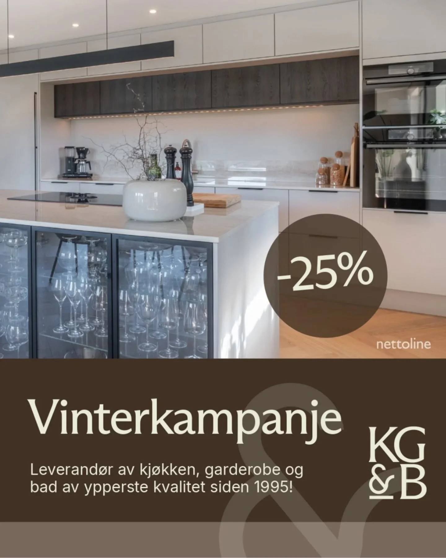Vi fortsetter kampanjen v&aring;r med enda flere rabatter!&nbsp;🥳

N&aring; f&aring;r du -25 % rabatt p&aring; solide, danskproduserte kvalitetsl&oslash;sninger fra Nettoline &ndash; enten du trenger nytt kj&oslash;kken 🍲 garderobe 👔👗, bad 💦 ell