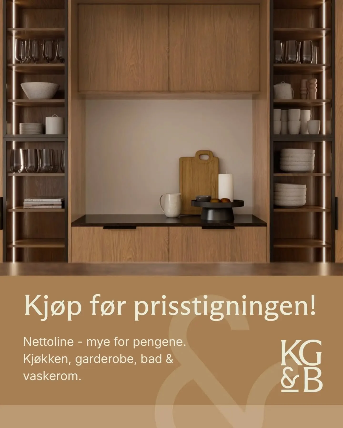 F&aring; mer hjem for pengene 💸
Prisene er p&aring; vei opp &ndash; n&aring; er tiden for &aring; realisere kj&oslash;kkendr&oslash;mmen, den nye garderoben, badet eller et praktisk vaskerom til en smart pris 👌
Hos KG&amp;B p&aring; Avaldsnes finne