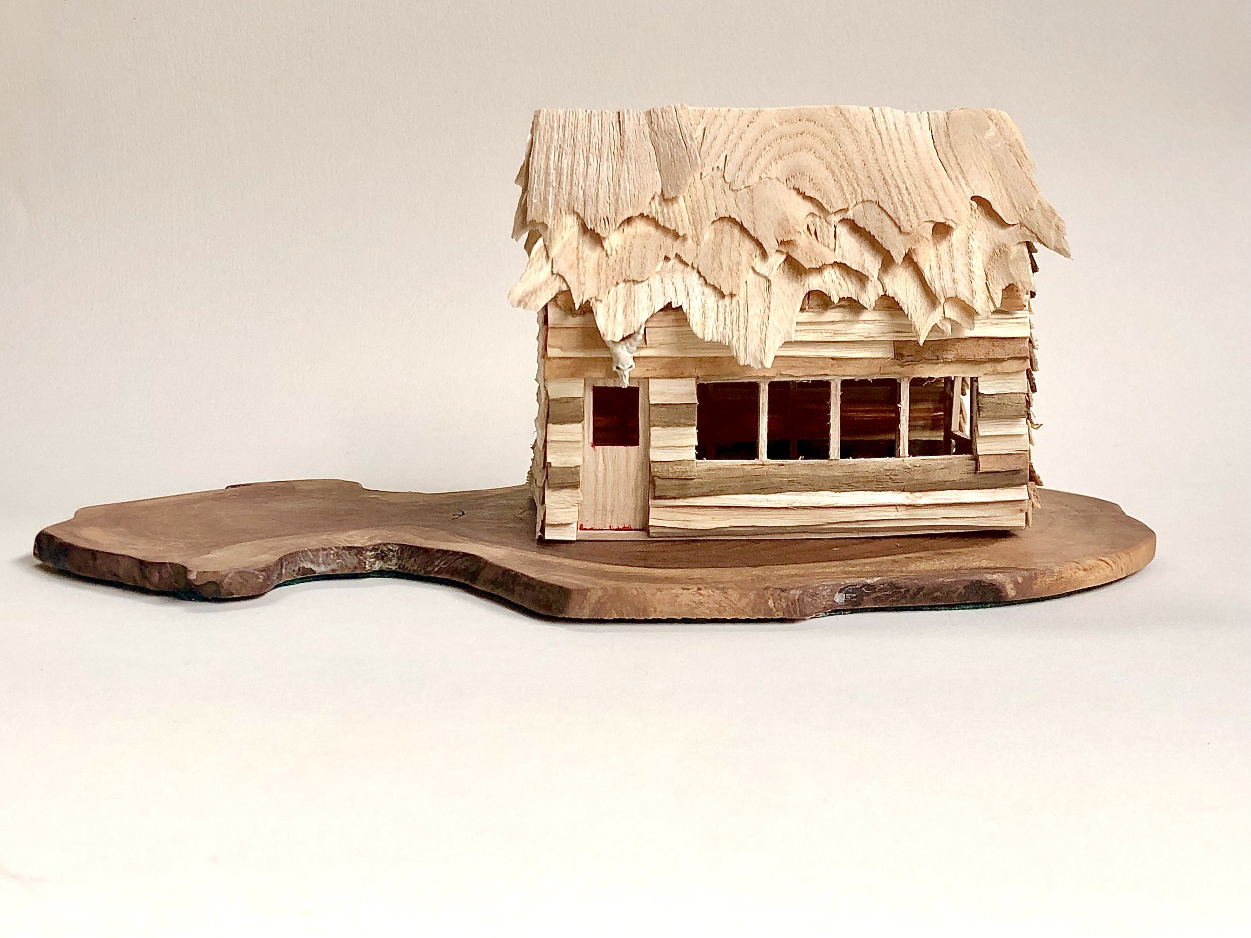 Home, matchsticks and green wood offcuts, 10 x 6 x 5 cms, 2024