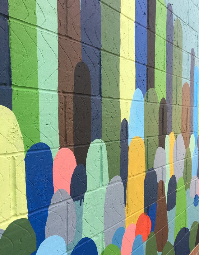PRAH, masonry paint on breeze block wall, Margate.Kent, 2017