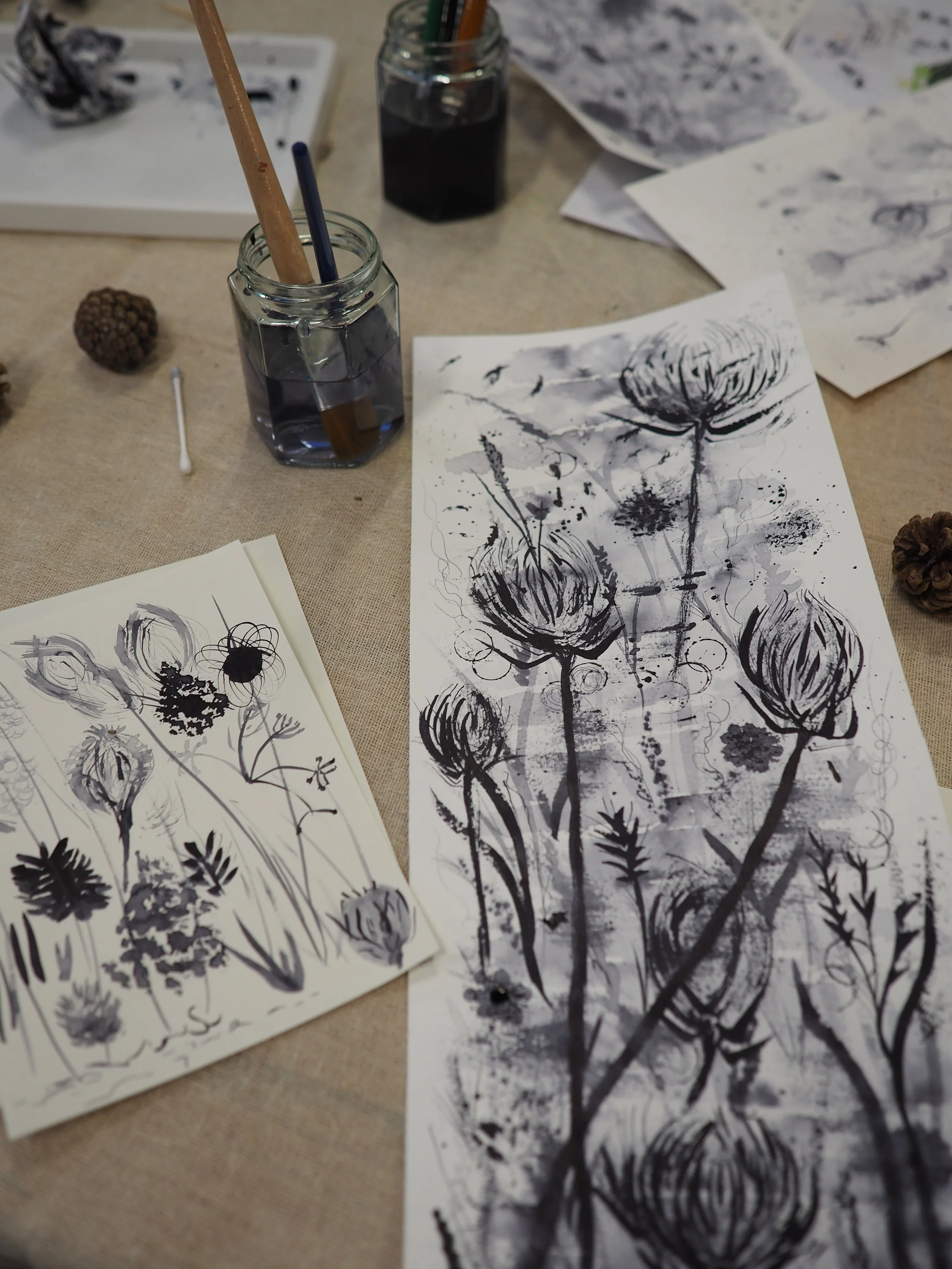Ink Drawing Workshop | Painted Palms Studio - Saturday 15th of August 2026