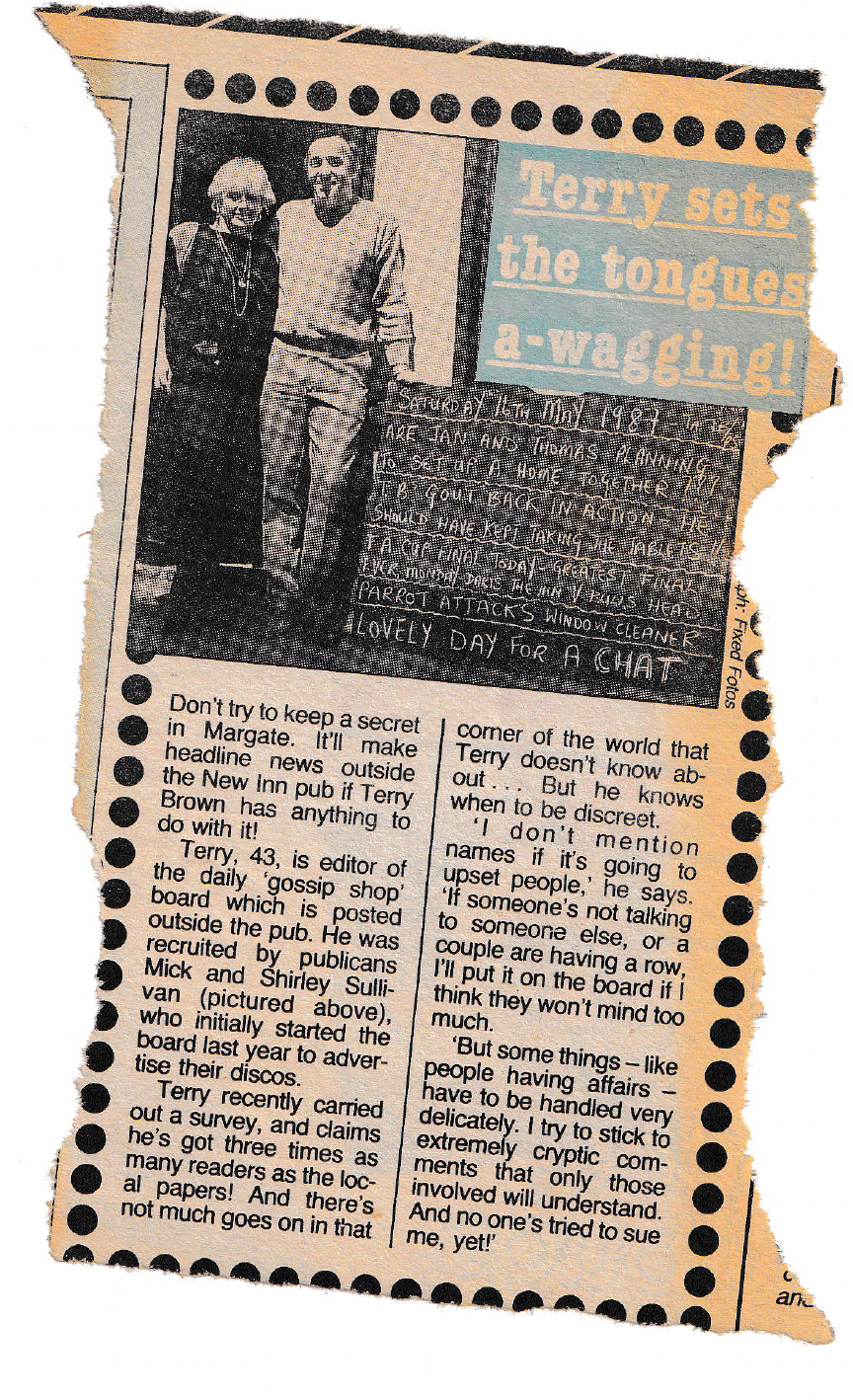 Newspaper clipping _Terry sets the tongues a wagging_.png