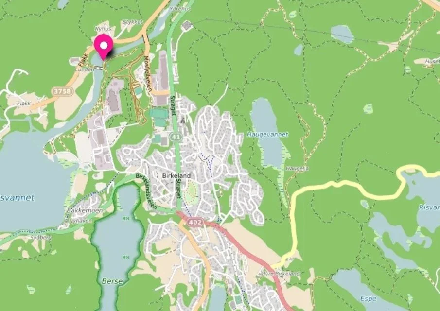 Kart over Birkeland