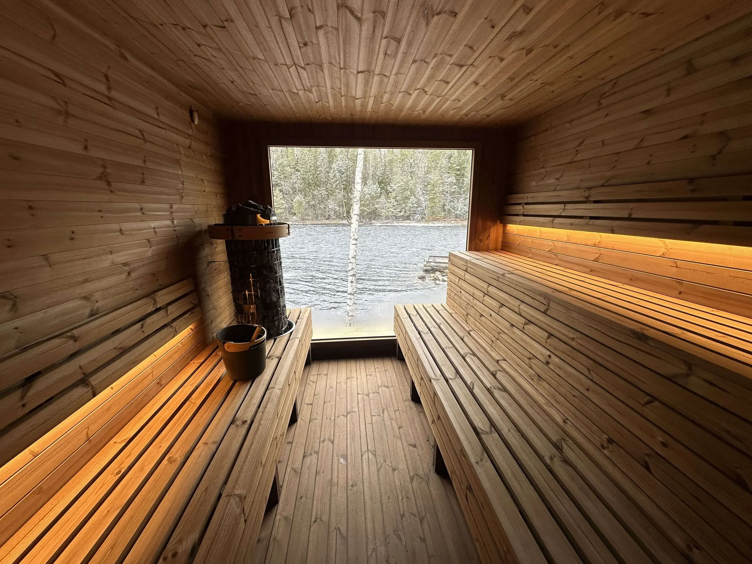 Bilde av utsikten fra saunaen