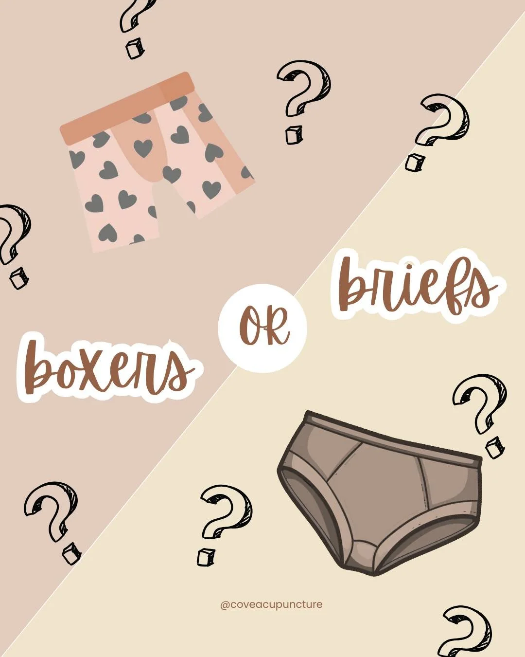Gentlemen listen up! Here's my take on the age old boxers vs briefs debate - my thoughts? Let them hang! 🩲🩳 #acupuncturist #acupuncture #acupunctureaustralia #chinesemedicine #tcm #painfulperiods #pms #menstruationmatters #menshealth #womenshealthm
