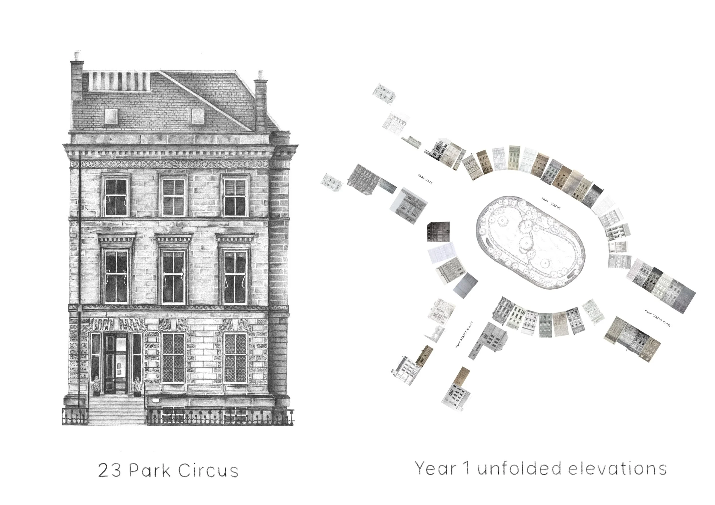 Caitlin Griffiths - Facade study, Park Circus, Glasgow