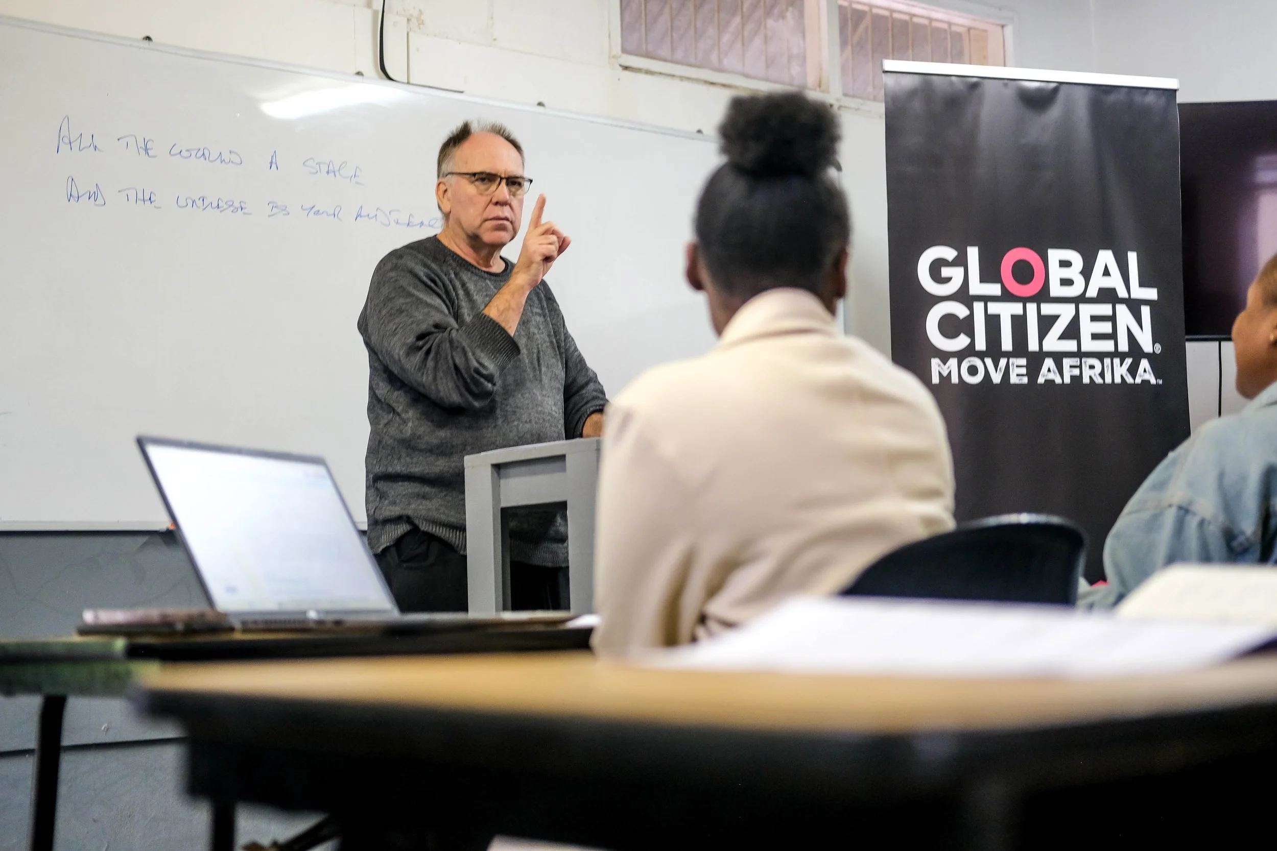  Dr. Garth Green, Head of Learnership Training at Gearhouse South Africa’s Johannesburg campus, delivers a lecture on the technical production industry during skills training ahead of Move Afrika: Pretoria 2026. Image: Bold Behaviour for Global Citiz
