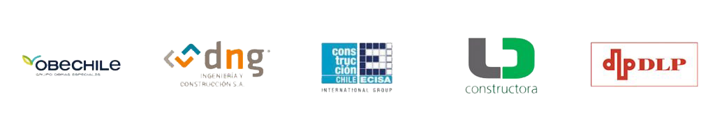 Logos de varias empresas e instituciones relacionadas con construcción, ingeniería y consultoría.