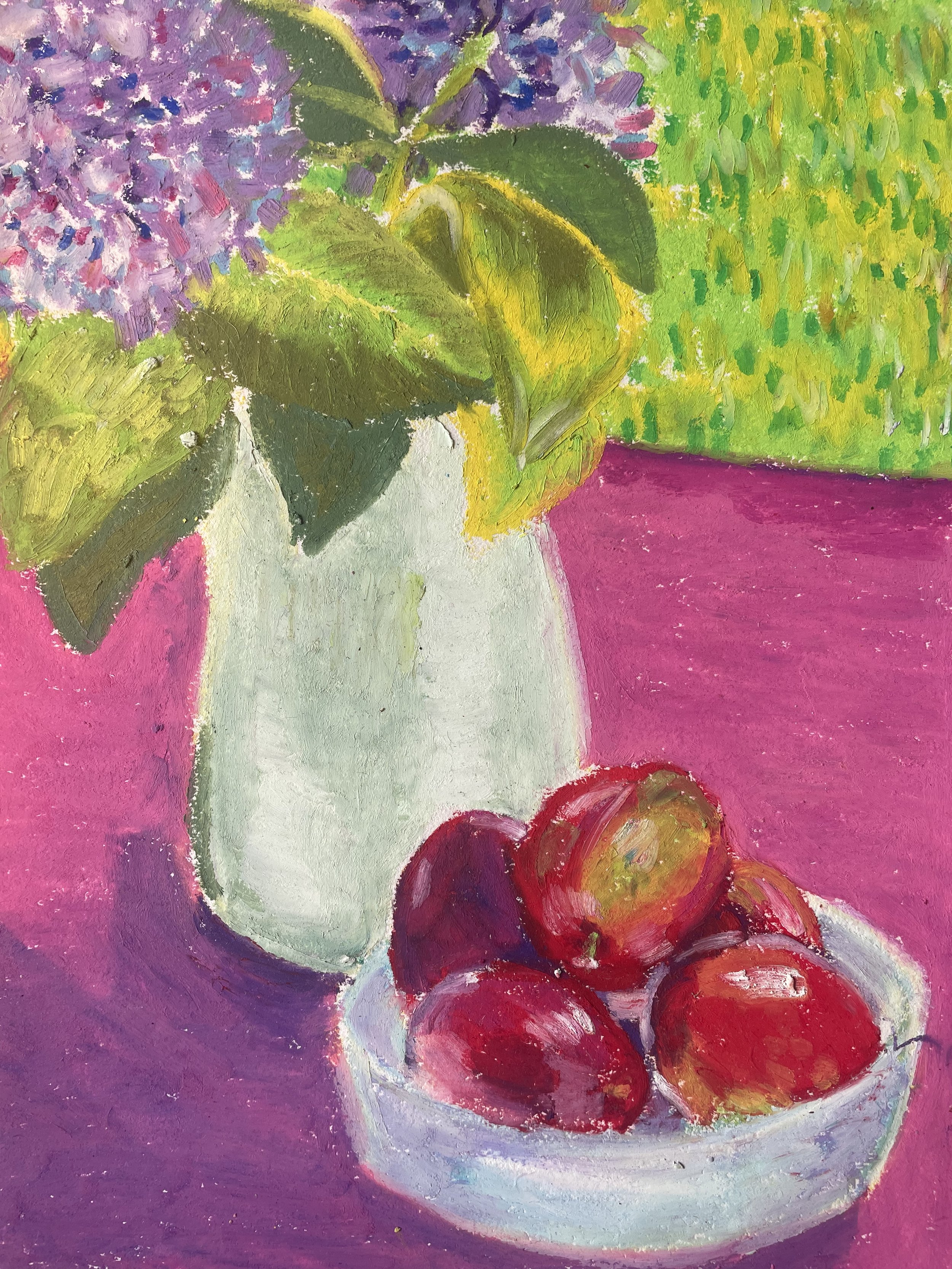hydrangeas and plums
