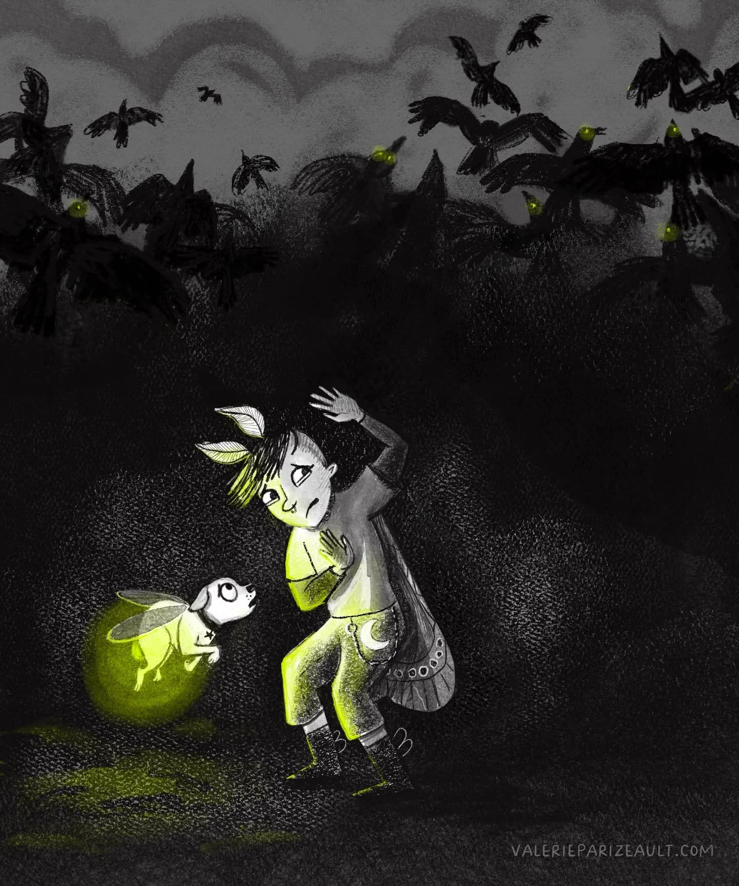 NIGHT - The birds brought in the night quite suddenly.

Luna wondered what had spooked them.

&quot;M-maybe we should look for the book elsewhere, Firedog.&quot;

---------
I had the space for 1 folktale prompt last week (amongst 2 due dates) and dec