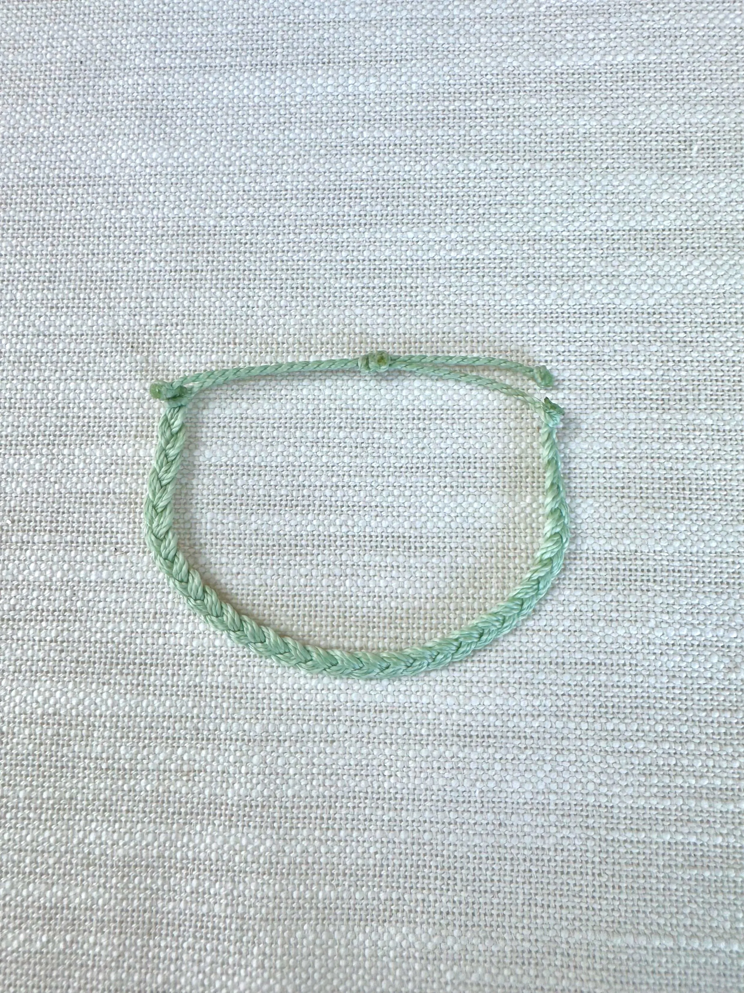 Green, Thick Braided Bracelet