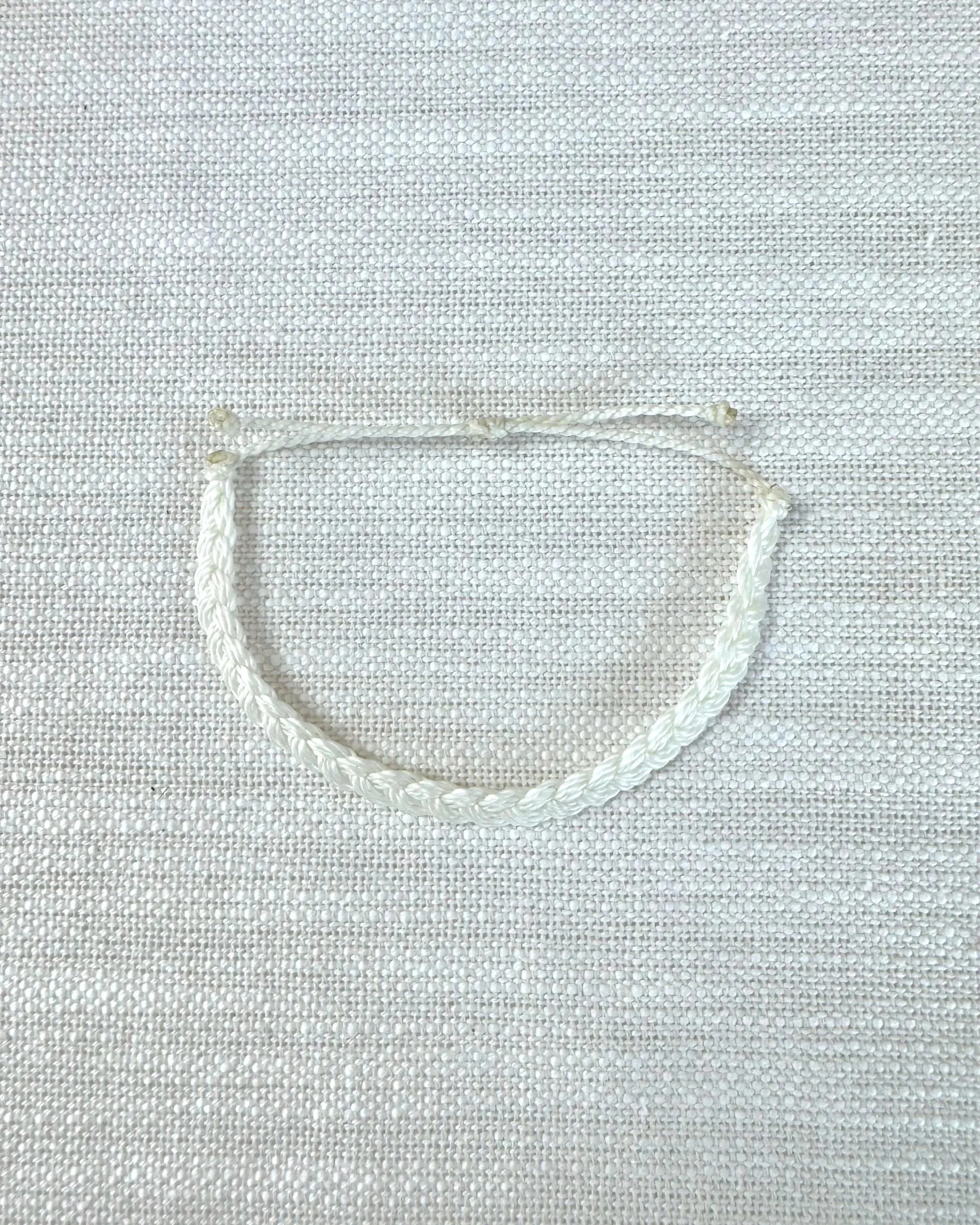 White, Thick Braided Bracelet
