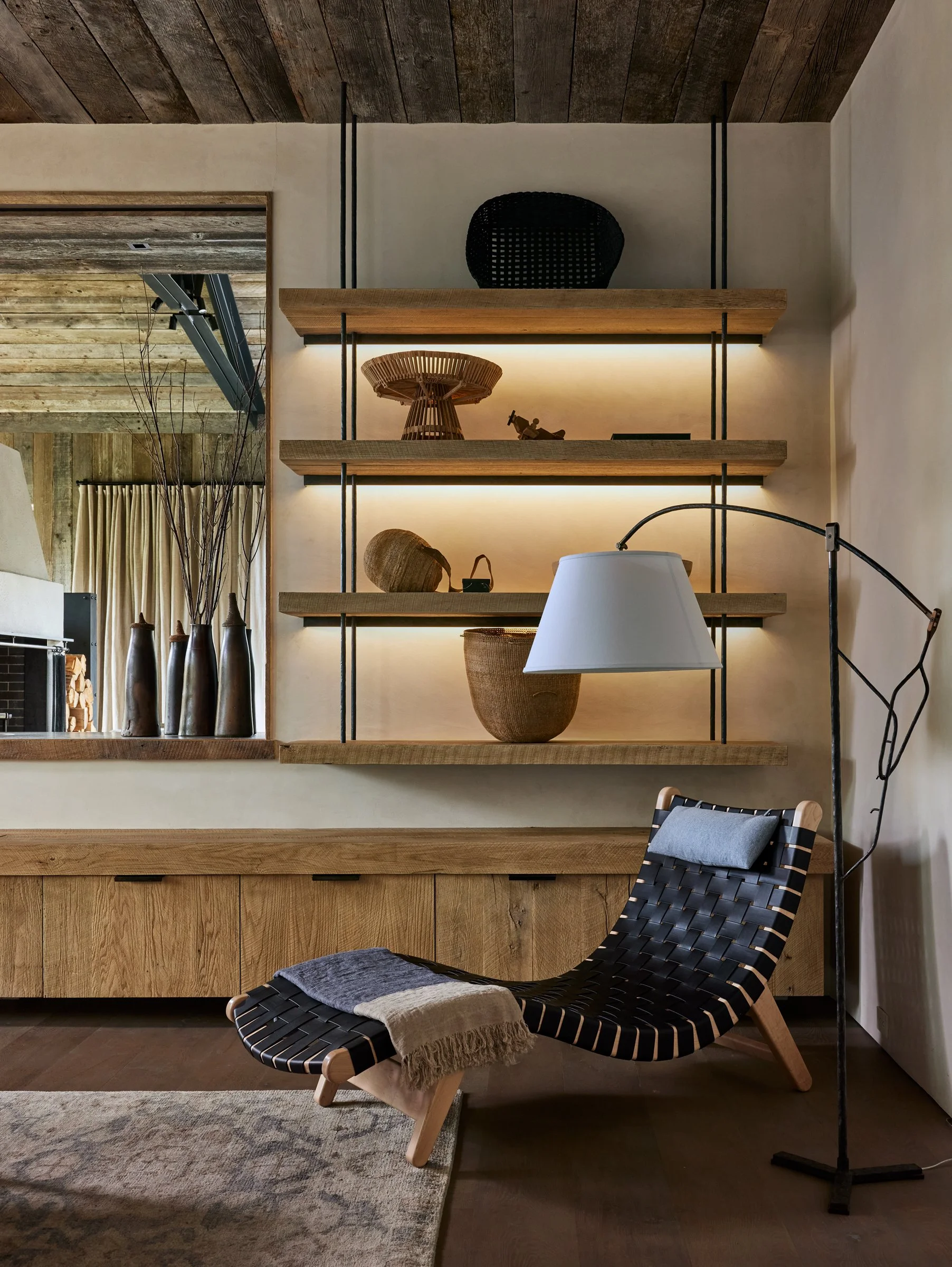 Sun Valley residence interior lighting with built-in shelving by Vita Pehar Design
