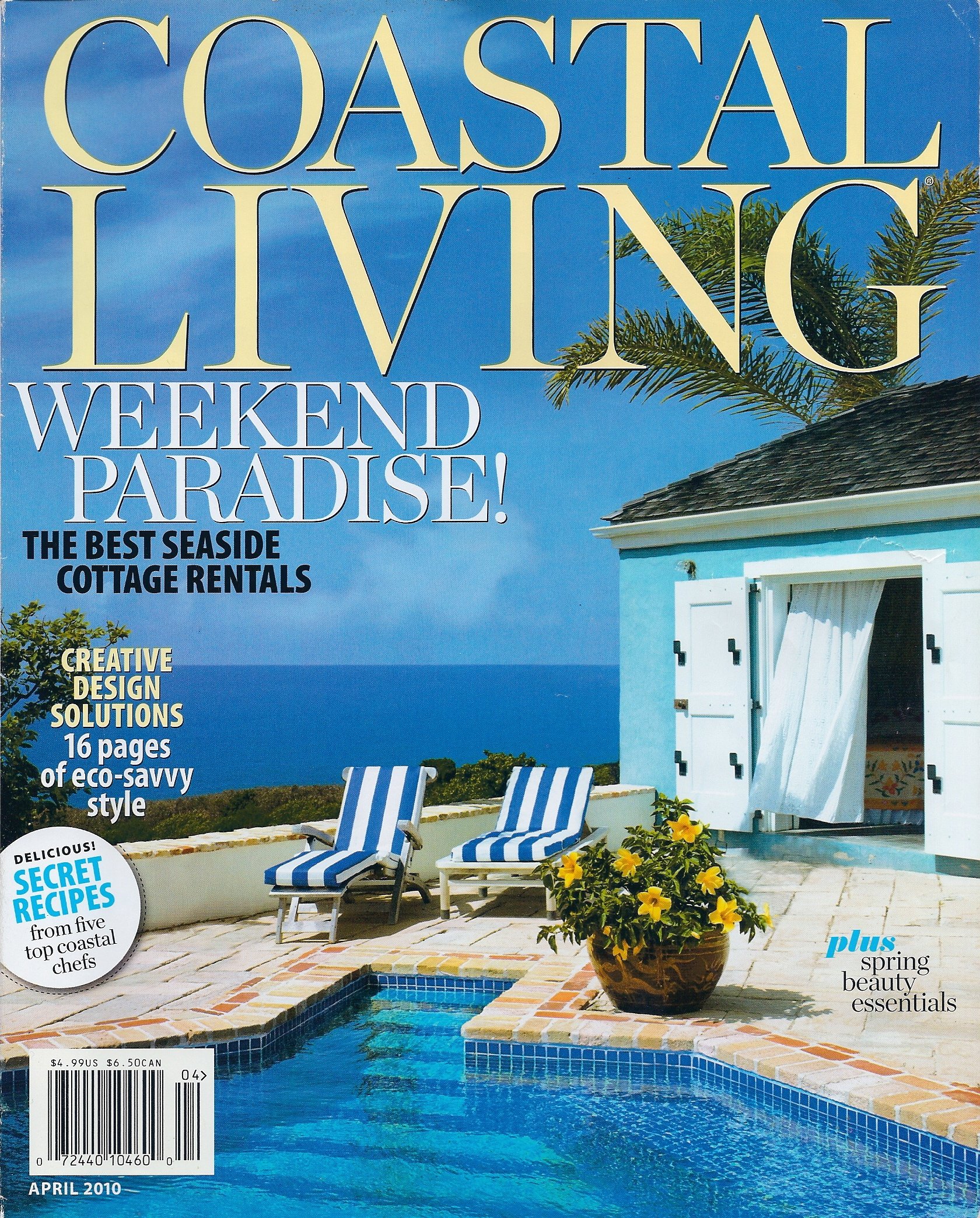 Cover image from Coastal Living, July 2005 issue featuring the “Surfers’ Paradise” Santa Cruz residence with lighting by Vita Pehar Design.