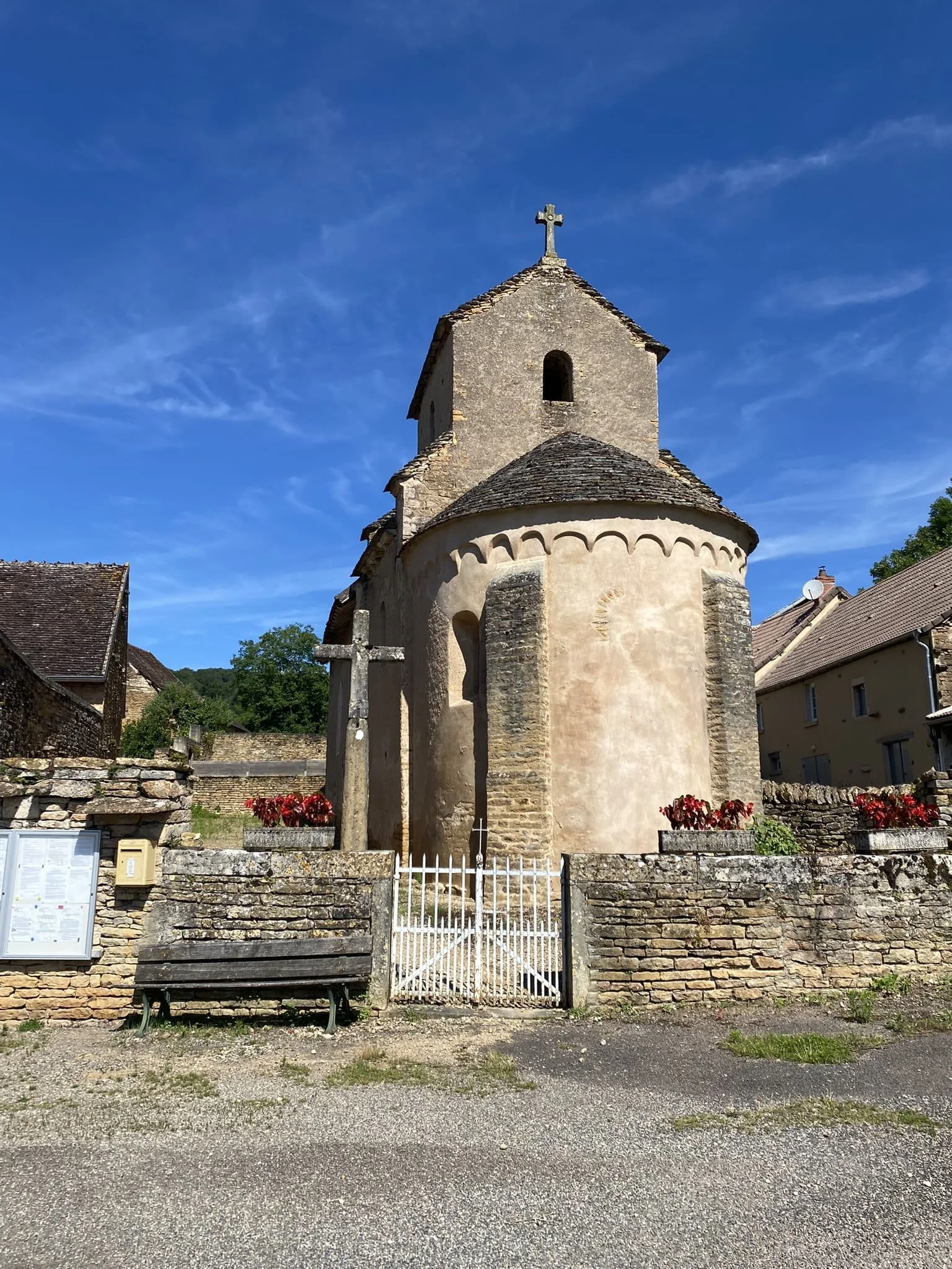 Medieval Romanesque church in rural Burgundy