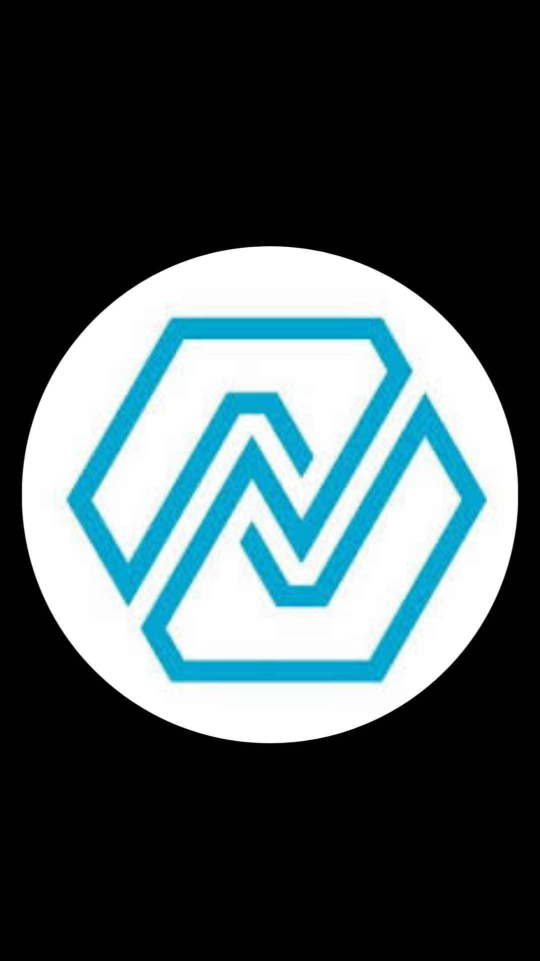 A black and purple abstract geometric design with a central circular shape, surrounded by elongated oval and curved lines extending outward symmetrically.