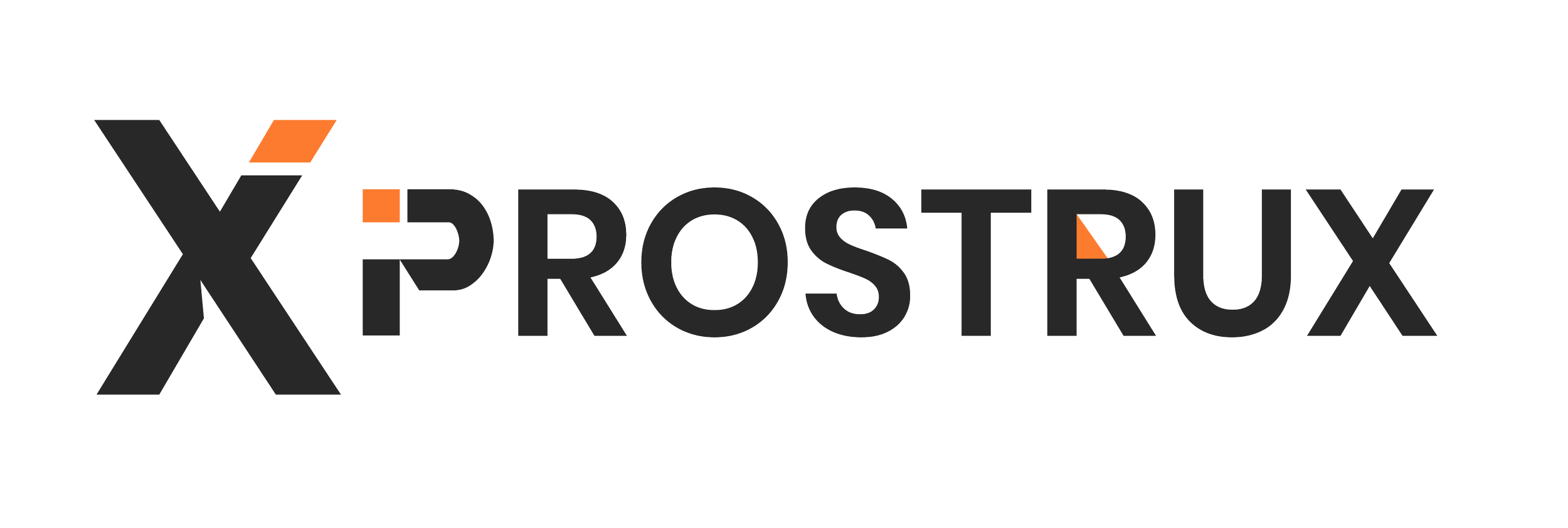 ProStrux logo with bold black lettering and orange accents for a clean, high-visibility industrial look.