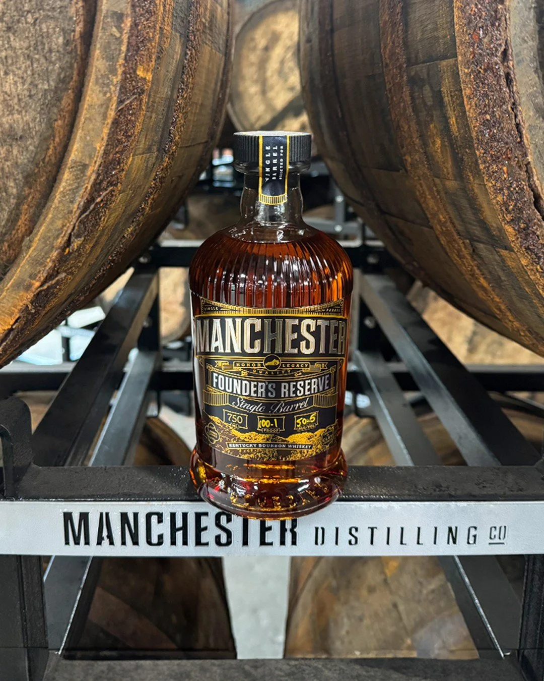 From barrel to bottle &mdash; our Founder's Reserve Single Barrel Bourbon stands tall as a testament to craft and Kentucky tradition. Bold, refined, and proudly born in Manchester.  Each pour tells the story of this special town and what&rsquo;s to c