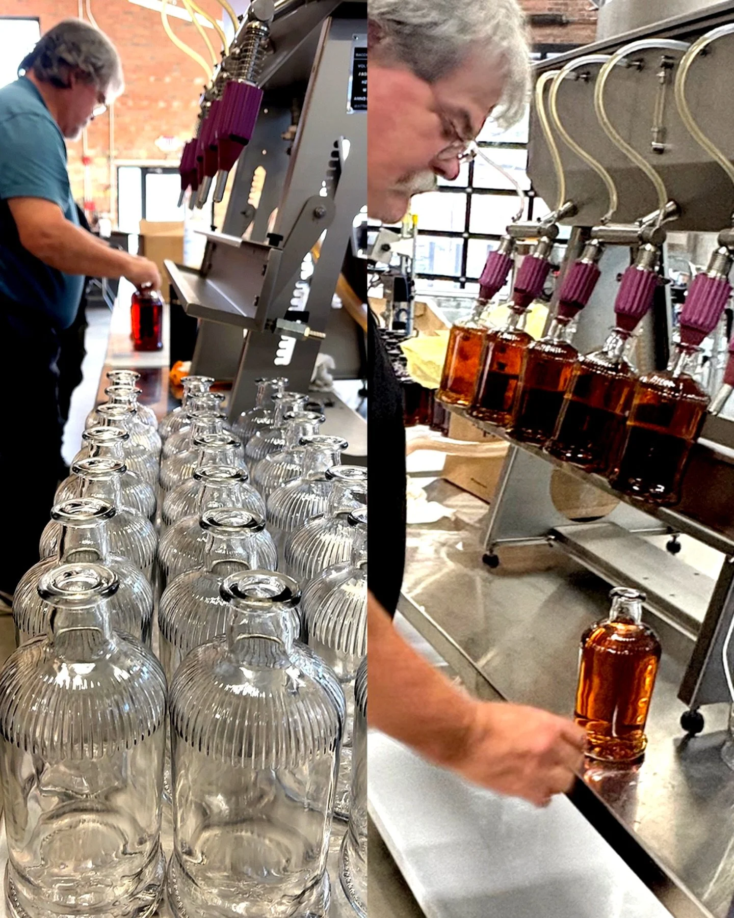 Master Distiller Mark Coffman fills bottles of Founder&rsquo;s Reserve Single Barrel Kentucky Bourbon. Each glass is custom-designed to proudly hold our 7-year-old, 100-proof bourbon with wildly unique flavors and characteristics. One should expect a