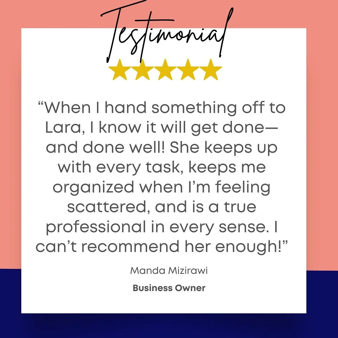 Nothing makes me happier than seeing my clients win. 💛

This is exactly why I do what I do &mdash; so busy business owners can focus on their passion while I handle the tasks that steal their time.
