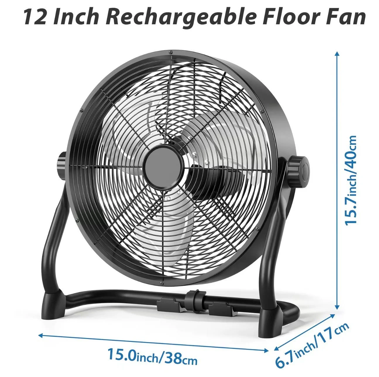 Ventilador Recargable 12'' de 3 velocidades