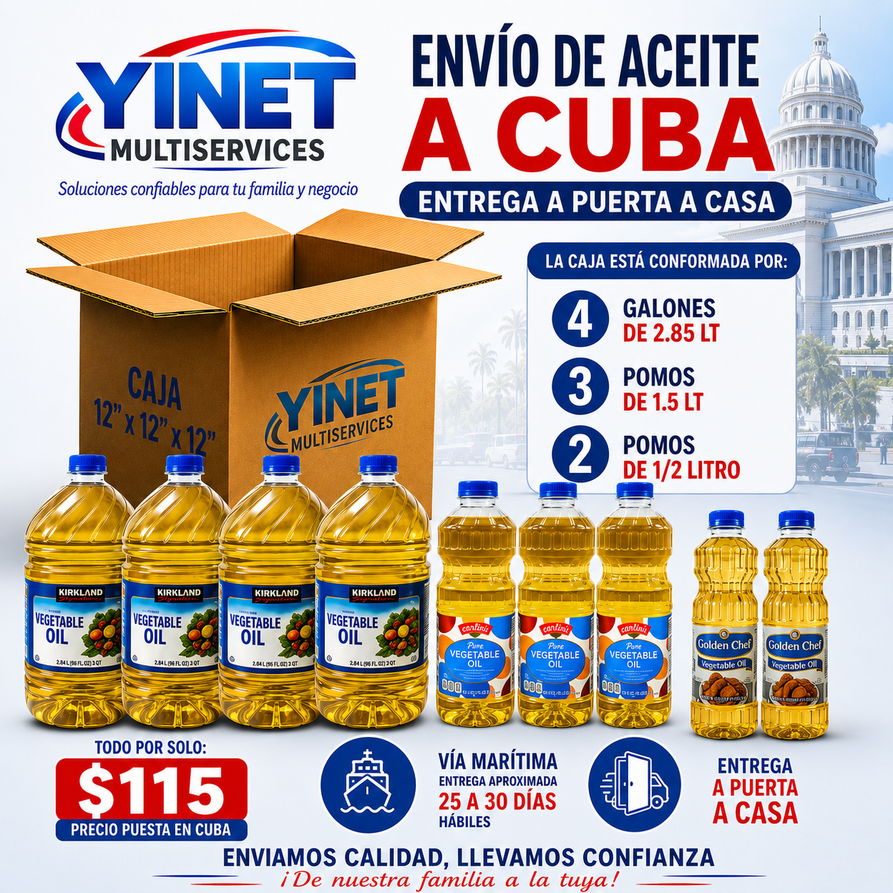 Caja de oferta Aceite vegetal 17 lts