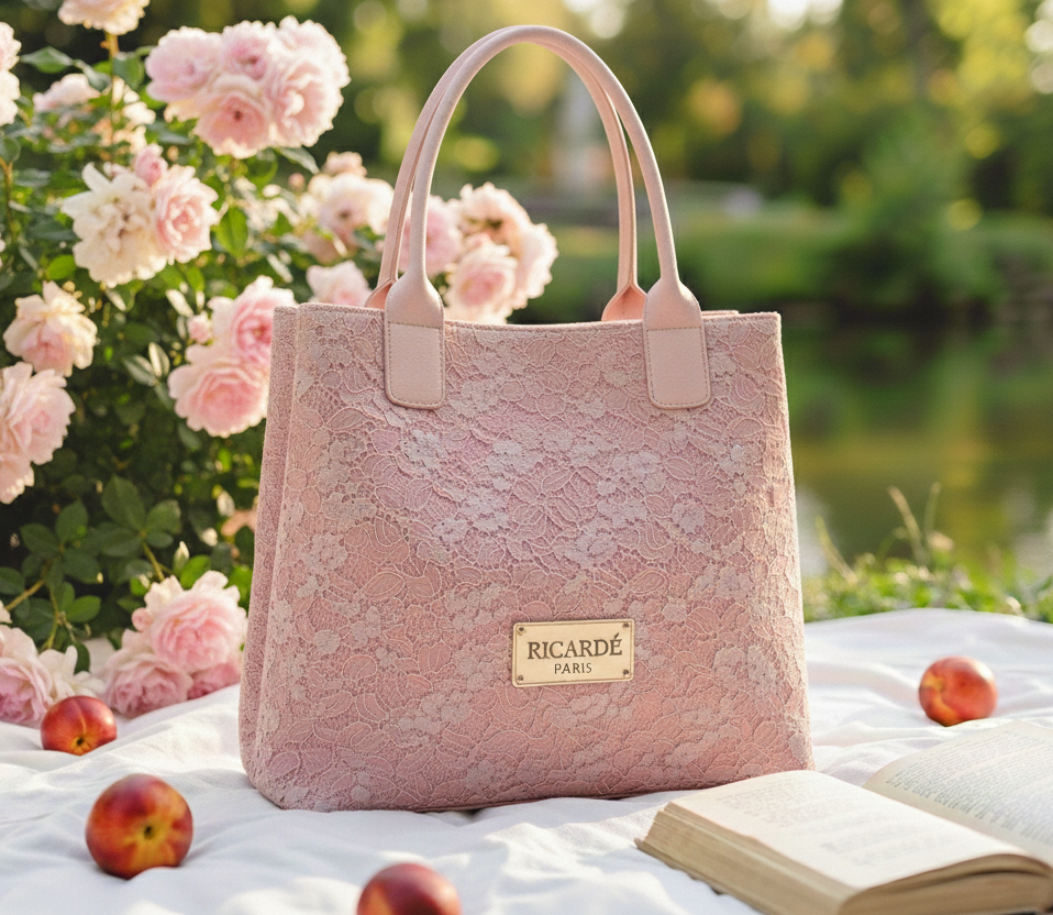 Sac En Dentelle Rose Pêche Ricardé Paris 390 €