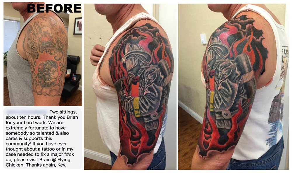 Firefighter Color Tattoo: Binge Tattoo
