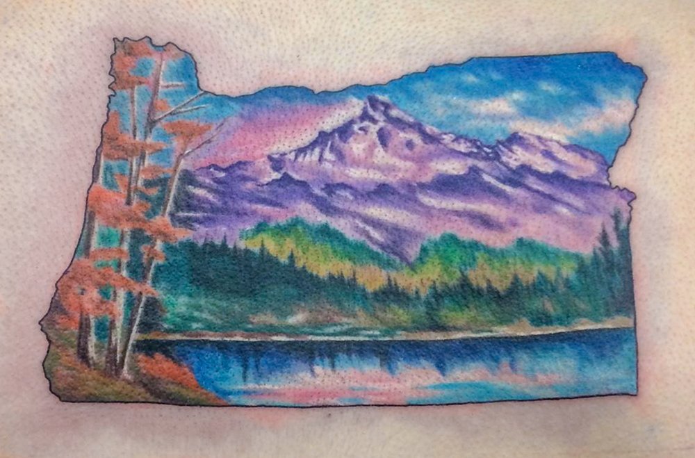 Moutain view Color Tattoo: Binge Tattoo