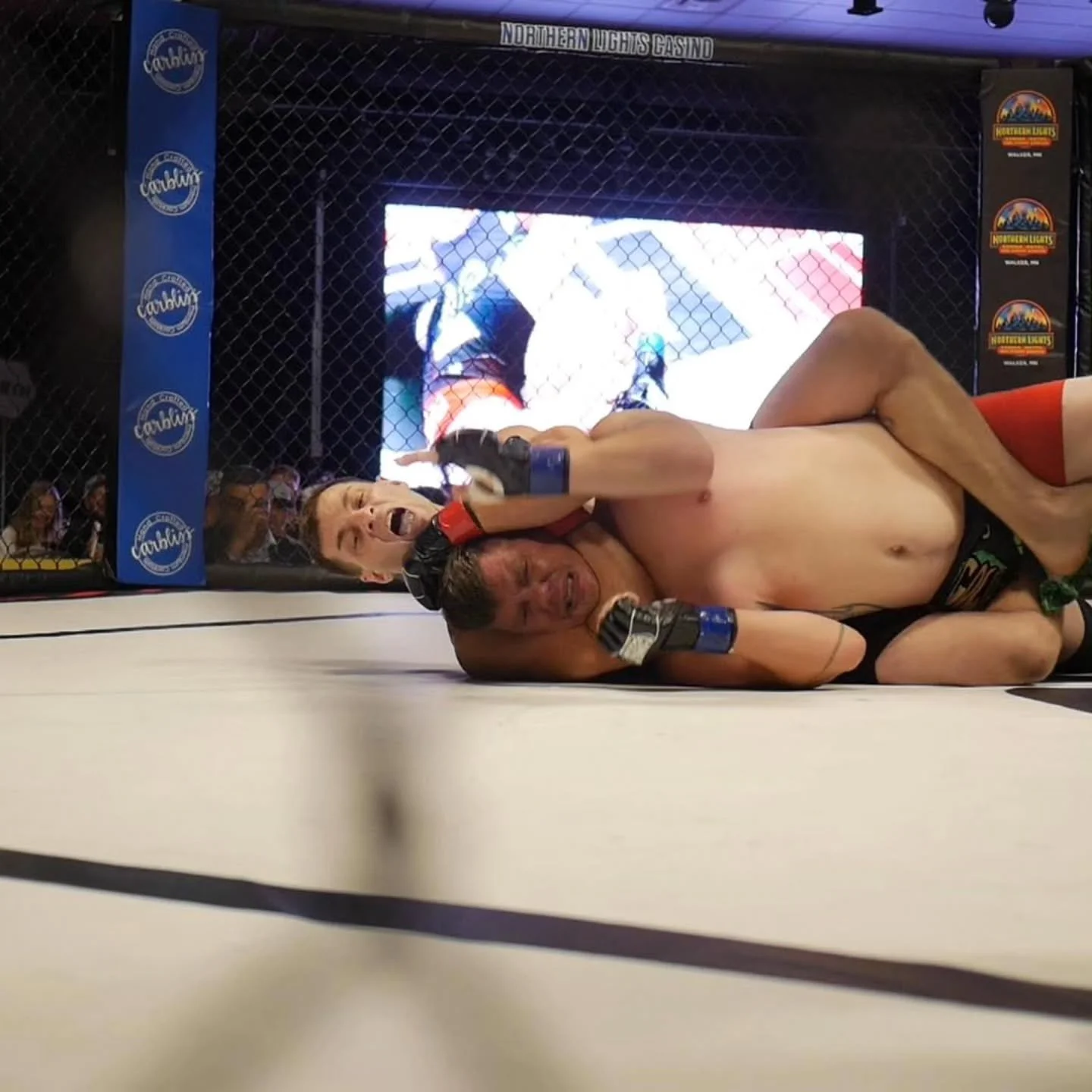 @lumberjackmma finished his fight 55 seconds into the first round. His opponent weighed 20lbs over... Hummel had a lot of fire going into this and that came out in the fight and in the emotions after.. (Full fight on my YouTube, link in bio) 

There 