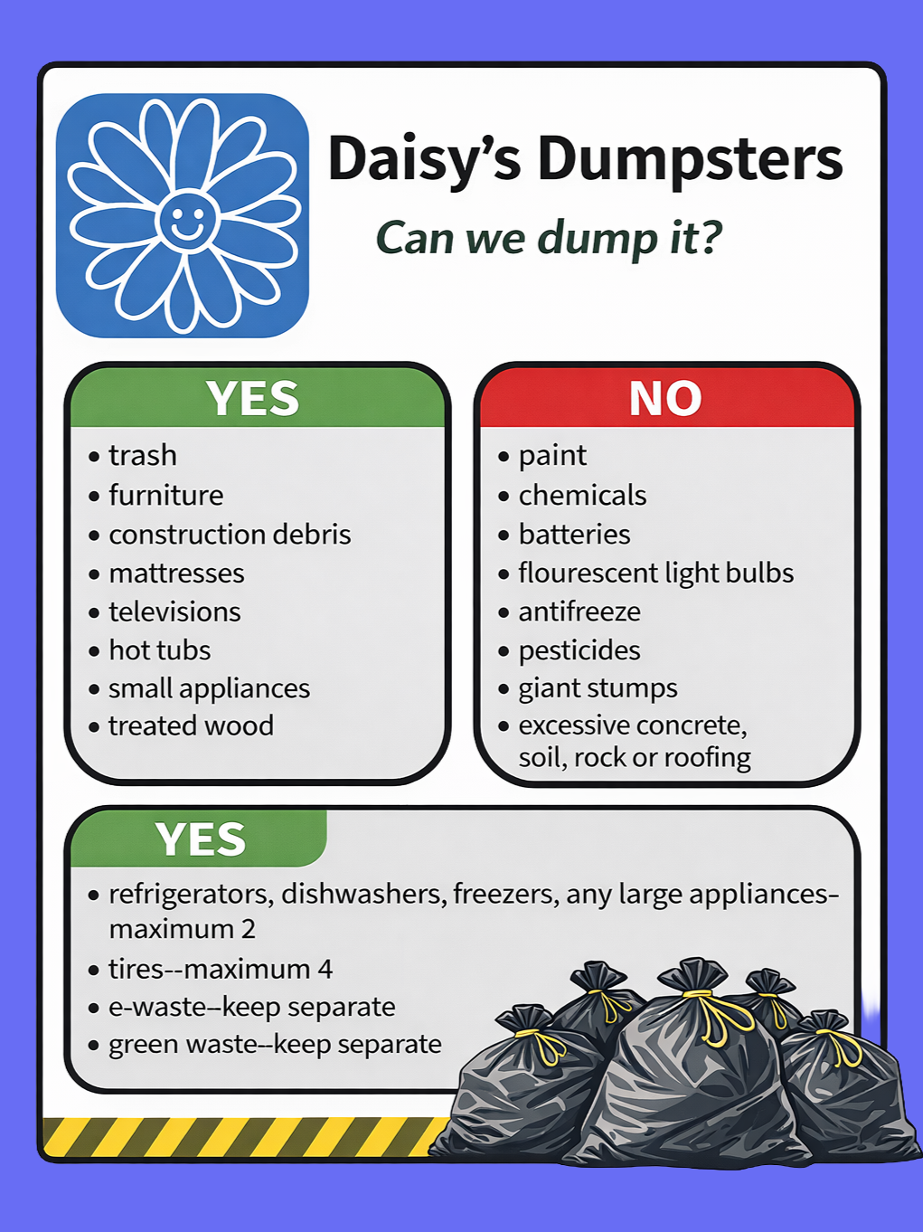 List of items allowed to dump