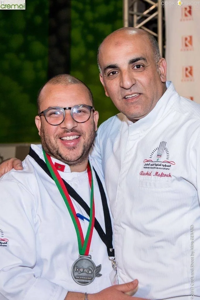 Chef Redouane at COP22 in Marrakech with Chef Rachid, showcasing gig work.