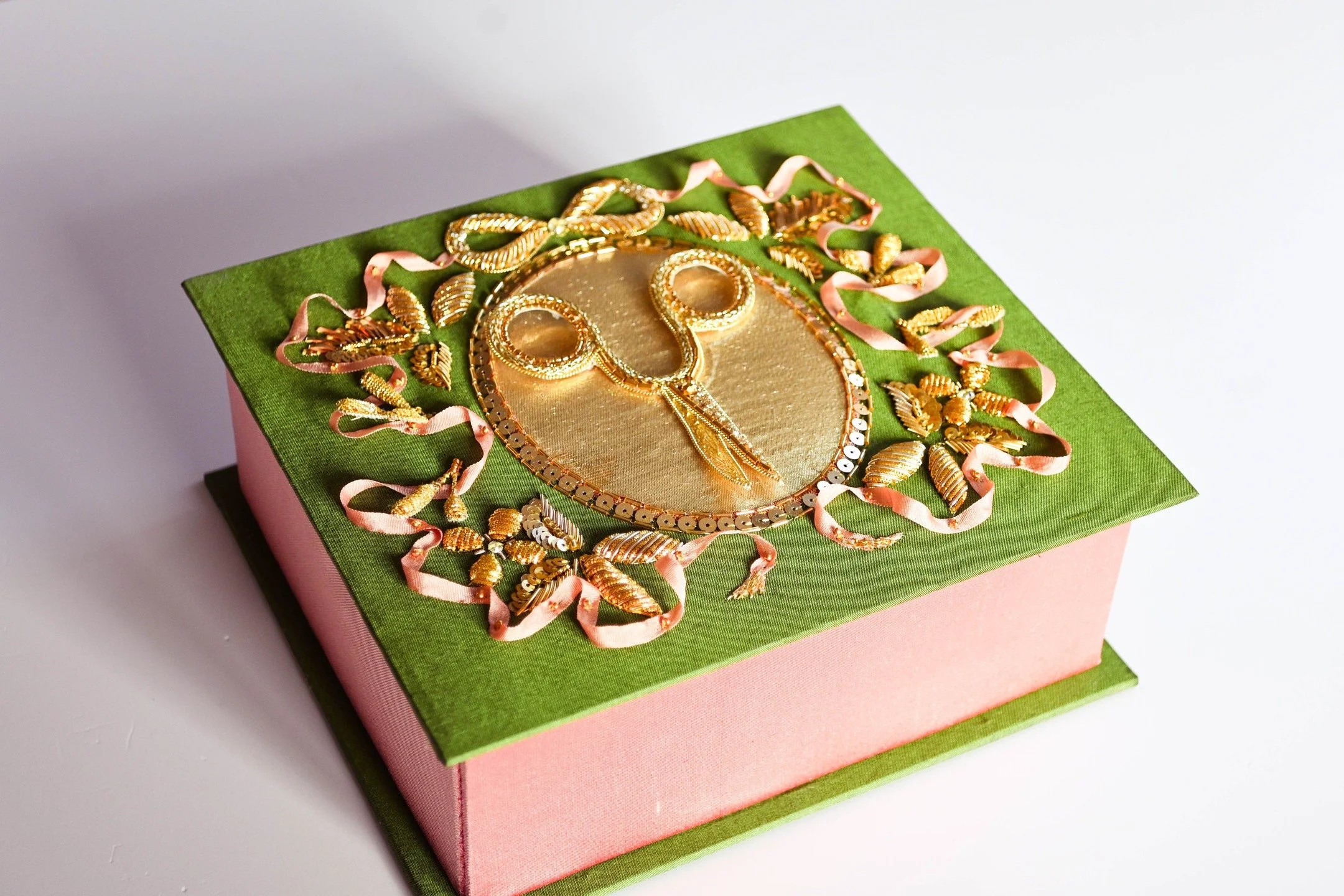 This project has taught me so much. It may look simple at first glance, but it was a real challenge that pushed me out of my comfort zone.

Inspired by Marie Antoinette, her love for couture, and the delicate opulence of the Rococo era, this box made