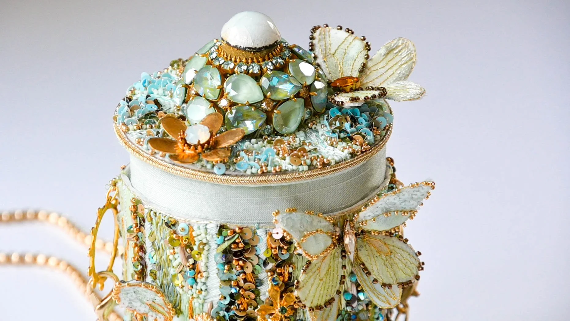 La Fontaine embroidered bag by Julie Romero