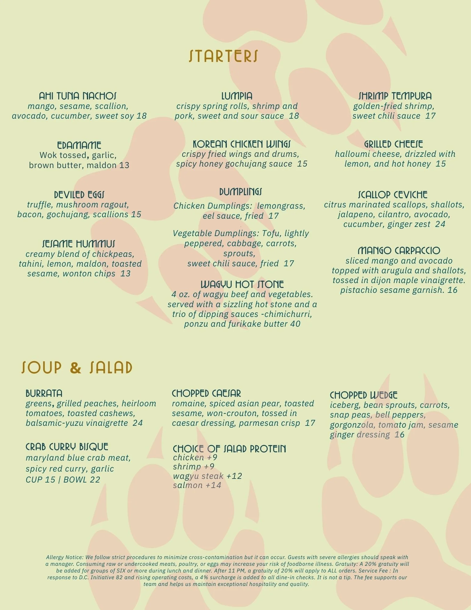 Our Menu: Asian Fare Meets American Flair - Pink Tiger DC