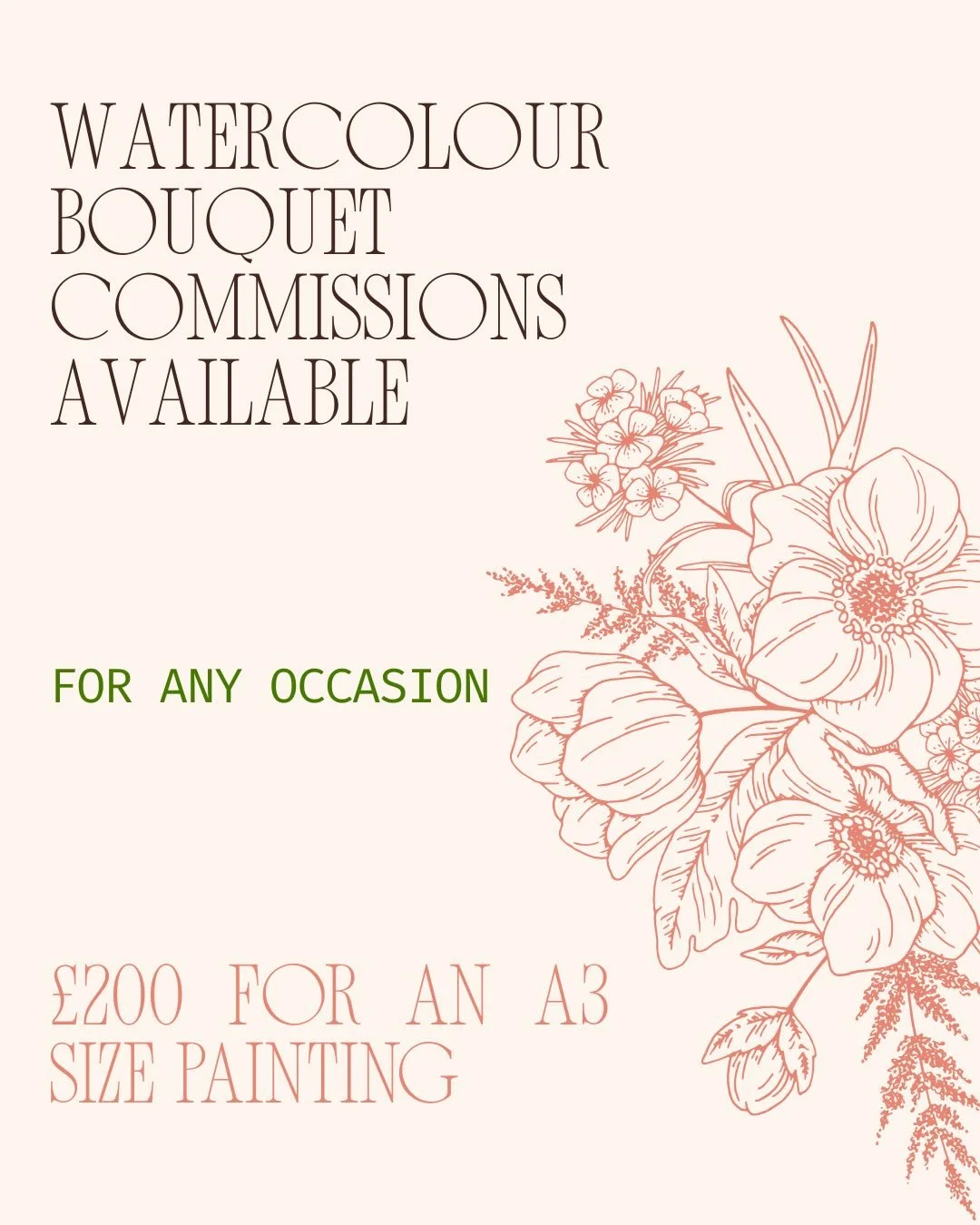 Whether you are wanting a painting of a bunch of flowers for a birthday, anniversary, graduation, wedding, retirement or even a &ldquo;just because&rdquo; gift, I  can do a painting of any type bouquet you want, and this would make an extra special g