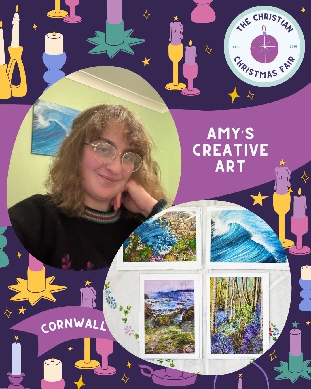 Hello, morning,

I will be having one of my Christmas craft stalls at @thechristianchristmasfair in Light and Life church, Helston. On the 29th November, from 10am to 4pm 

I will be selling my brand new Christmas greetings cards with my new painted 