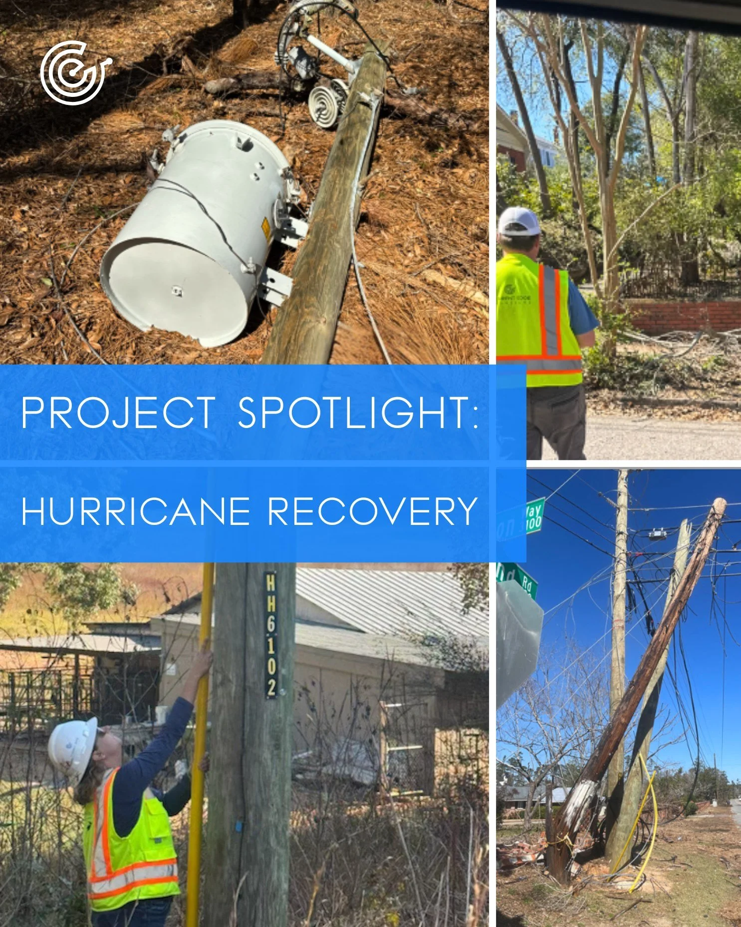 This project spotlight shines on our Augusta crew! After Hurricane Helene left much of Columbia and Richmond County without power last September, CES was brought in by Augusta’s Engineering & Environmental Services Department to assist reco