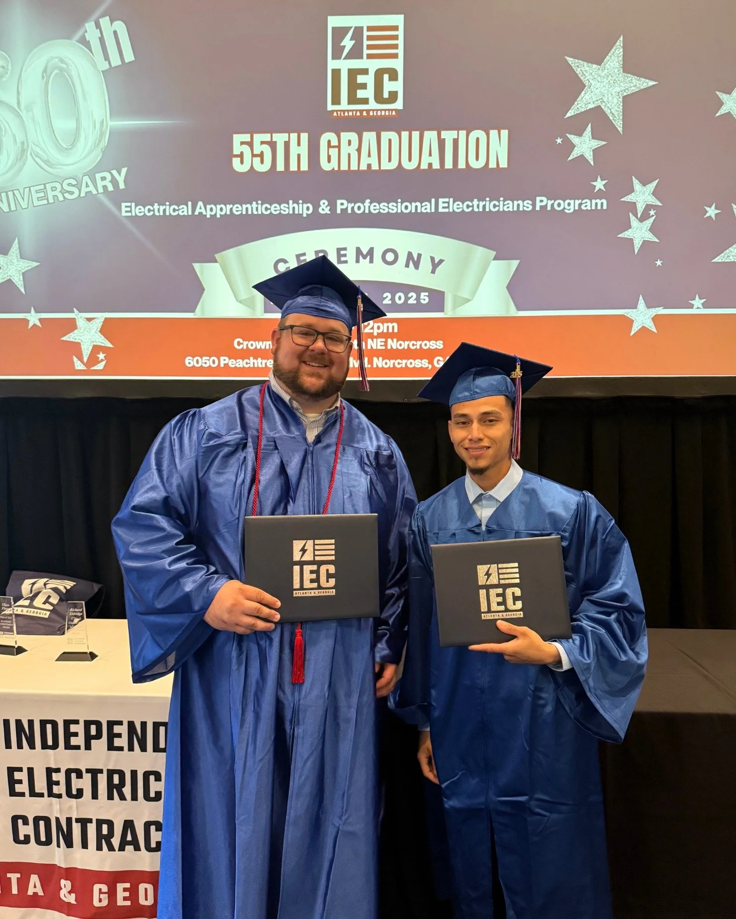 Congratulations to Cameron and Marlon on graduating from the Independent Electrical Contractors (IEC) Apprenticeship Program and becoming Certified Electrical Journeymen!
Marlon successfully completed the Professional Electrician's Program, and Came