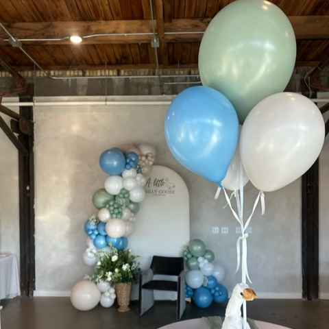 Helium bouquet, Backdrop & Garland