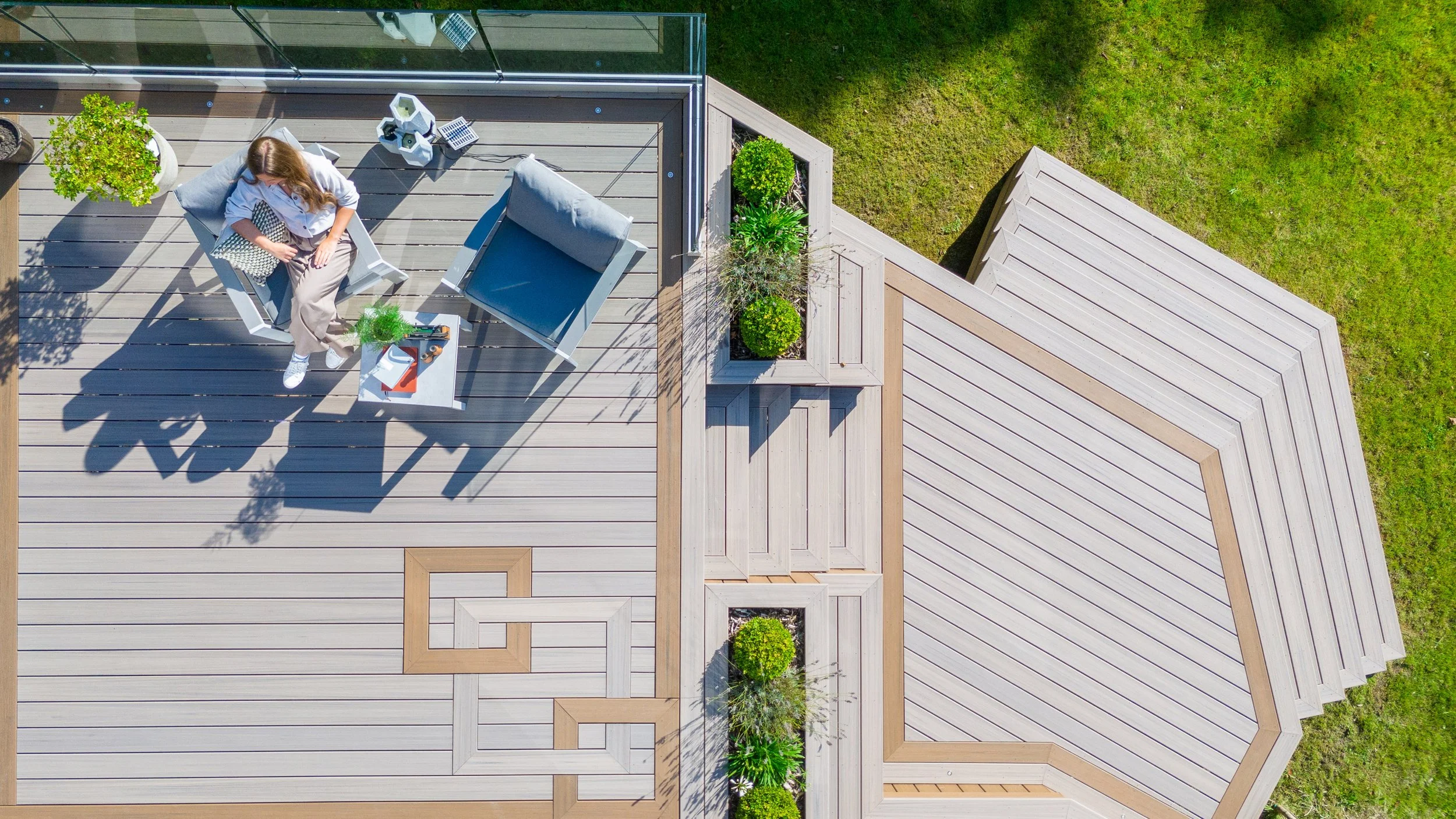 Trex Composite Decking in Rocky Harbour installation aerial view
